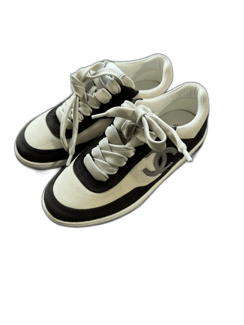 Chanel Chanel Black and White Suede Sneakers-yf Size US 5.5 / EU 38 - 1 Thumbnail