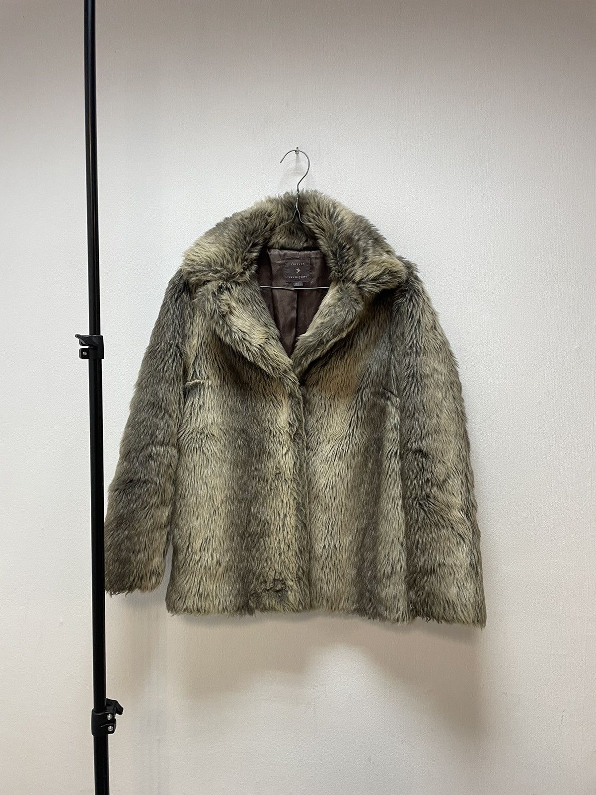 Designer × Japanese Brand × Vintage Forever Twentyone Faux Fur Jacket Coat Size S / US 4 / IT 40 - 2 Thumbnail