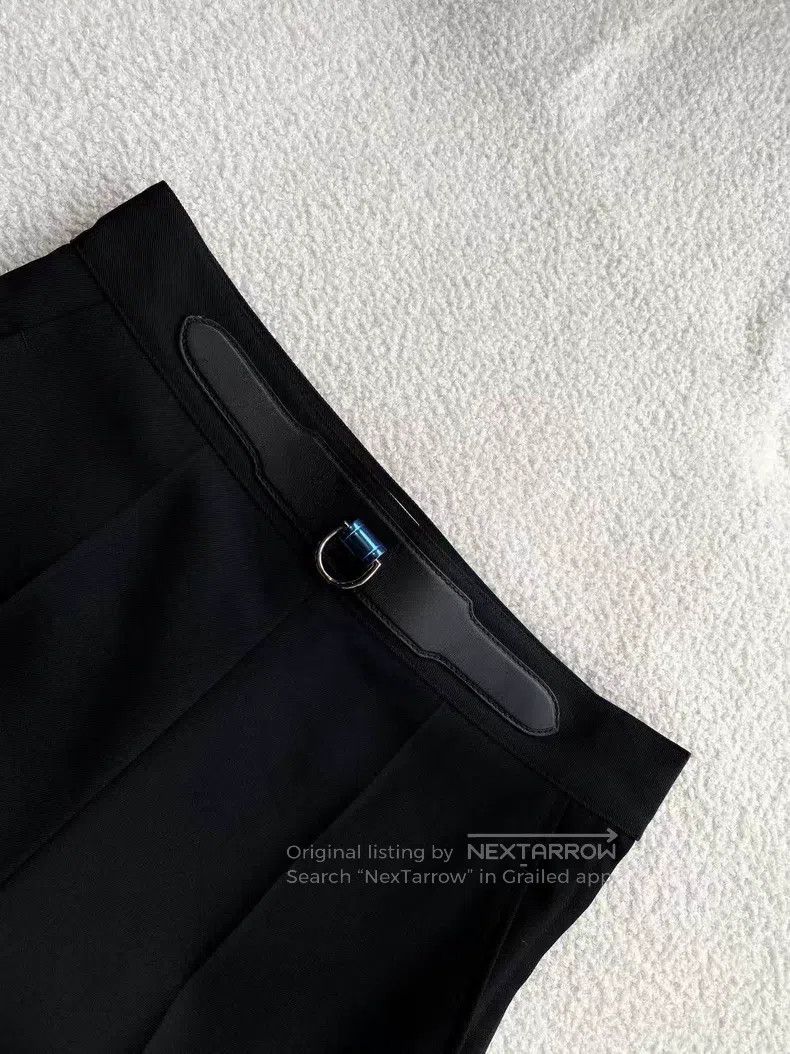 Hermes Hermes Wool Black Straight Trousers Size 42" / US 20 - 4 Thumbnail