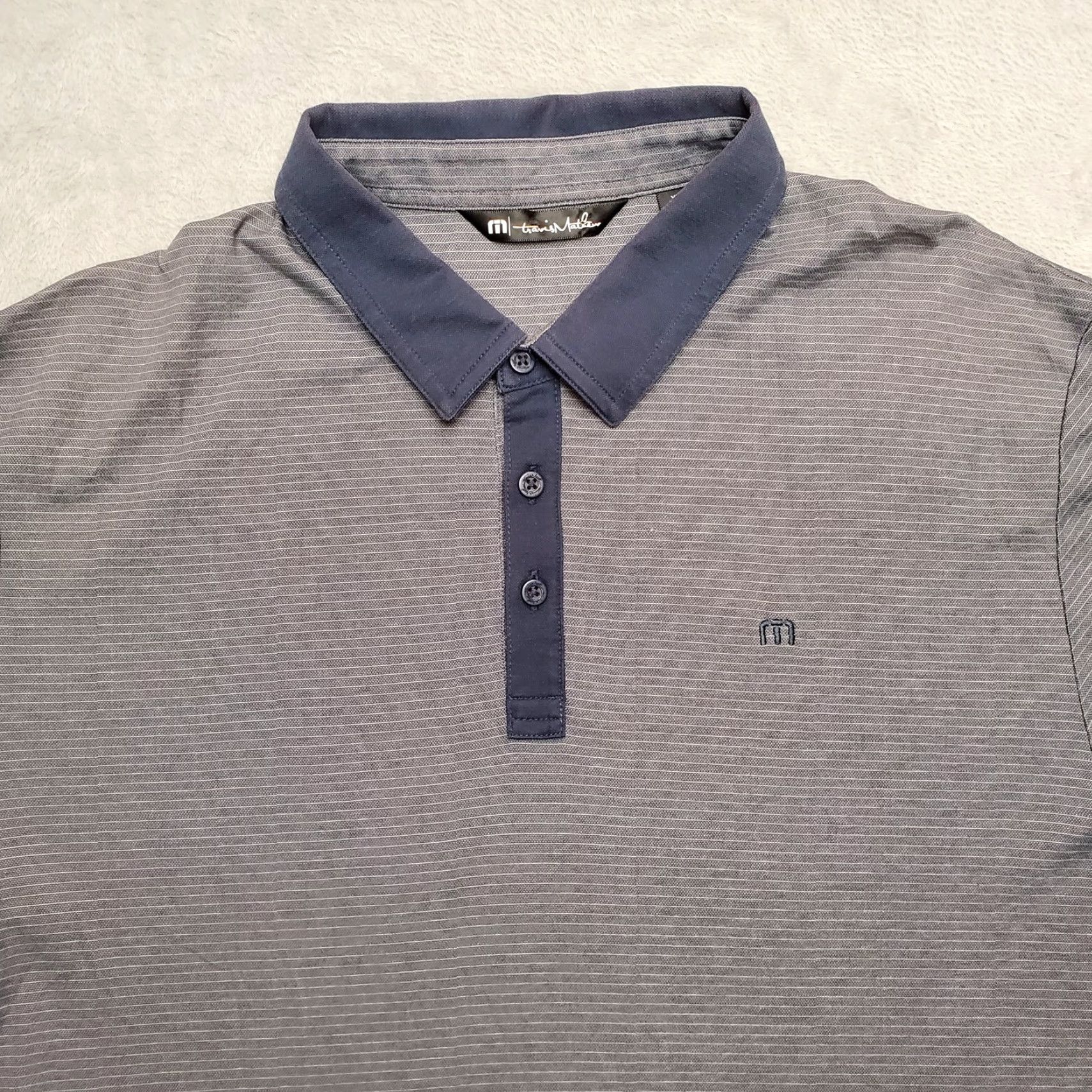 TravisMathew Travis Mathew Shirt Men Polo Gray Extra XL Short Sleeve Pima Cotton Blend Golf Embroidered Logo Casual Sport/Golf Shirt Mens Size US XL / EU 56 / 4 - 2 Thumbnail