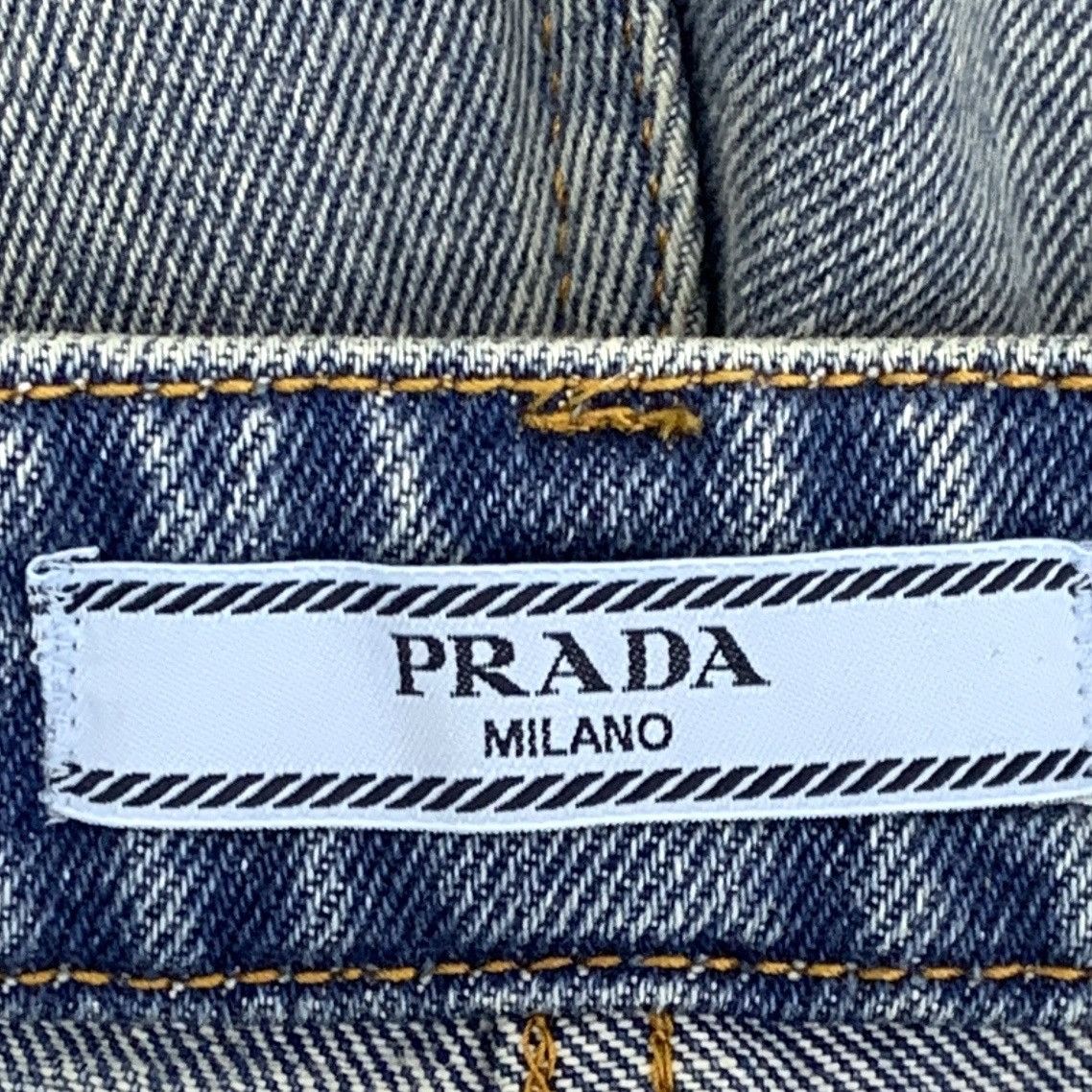Prada Prada Blue Triangle Logo Denim Jeans K26WX Size 25" / US 0 / IT 36 - 8 Thumbnail