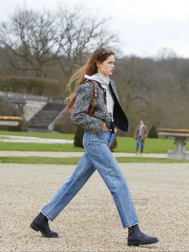 Celine Washed Blue Straight Leg Wide Leg Jeans