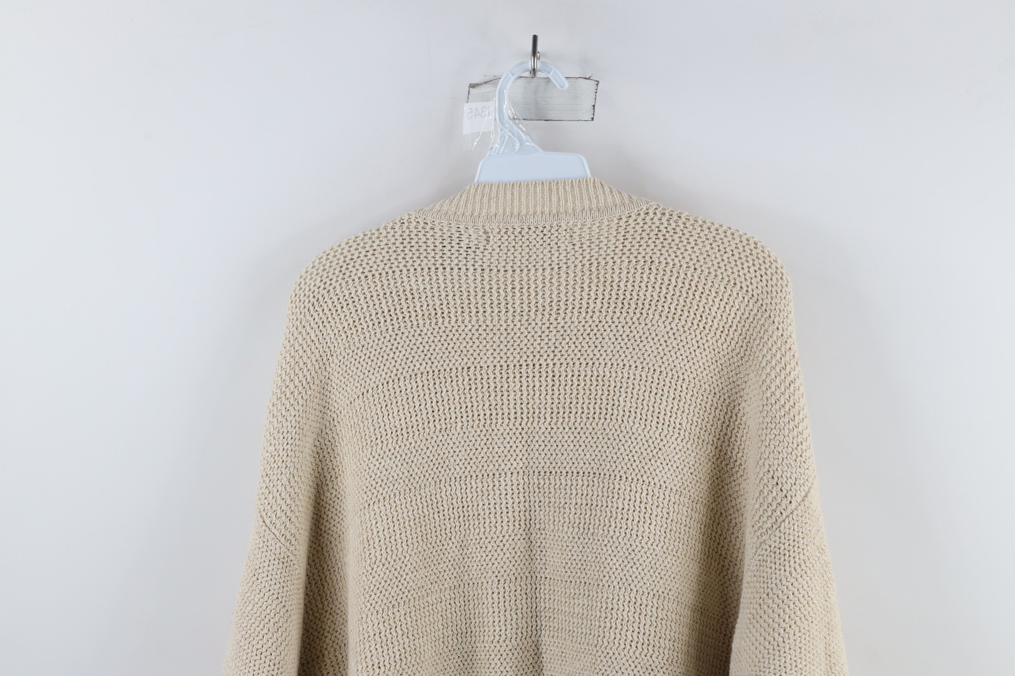Vintage Vintage 90s Streetwear Blank Wavy Knit Sweater Beige Size US XL / EU 56 / 4 - 7 Thumbnail