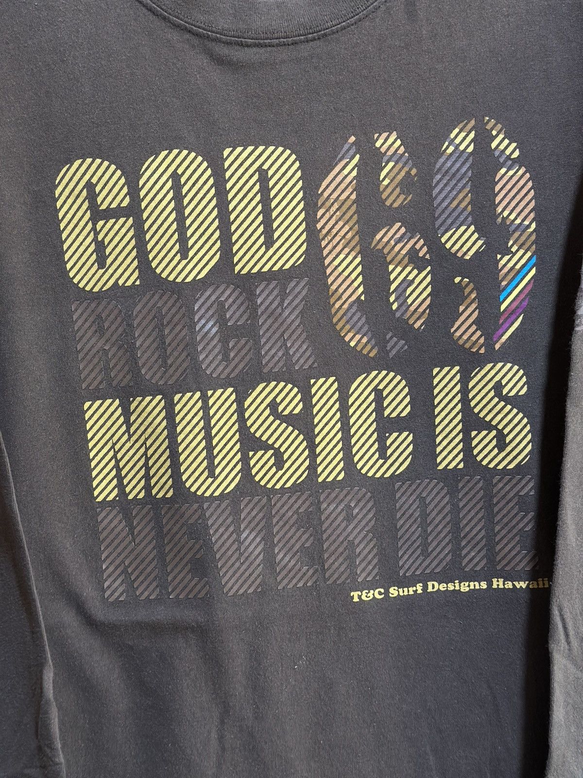 Vintage Vintage T&C God Rock Music Is Never Die Faded Tee Size US L / EU 52-54 / 3 - 2 Thumbnail
