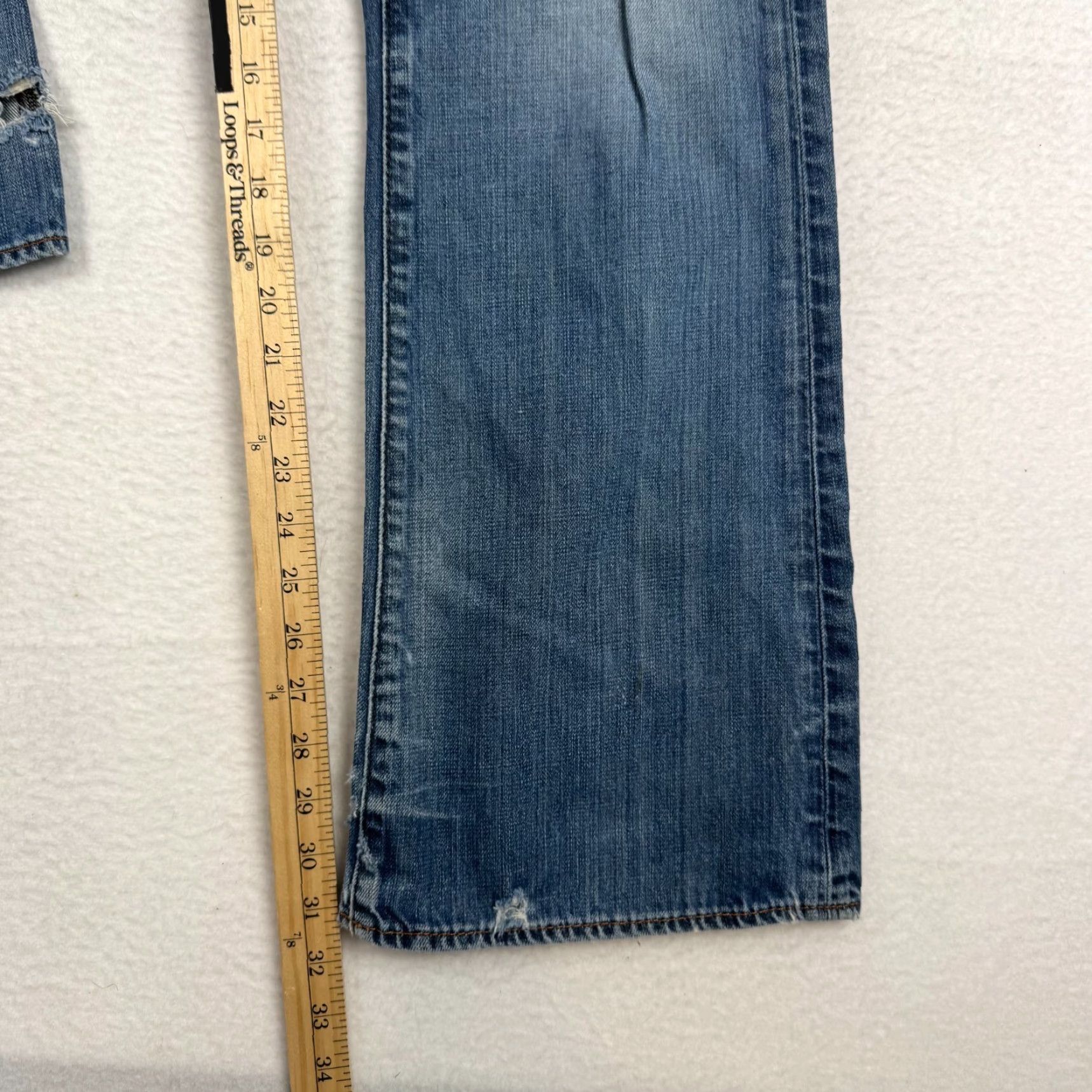 Guess VINTAGE GUESS Jeans Bootcut Mens 33x32 Distressed Denim 00s Y2K Blue Mid Rise 5-Pocket Size US 33 - 7 Thumbnail