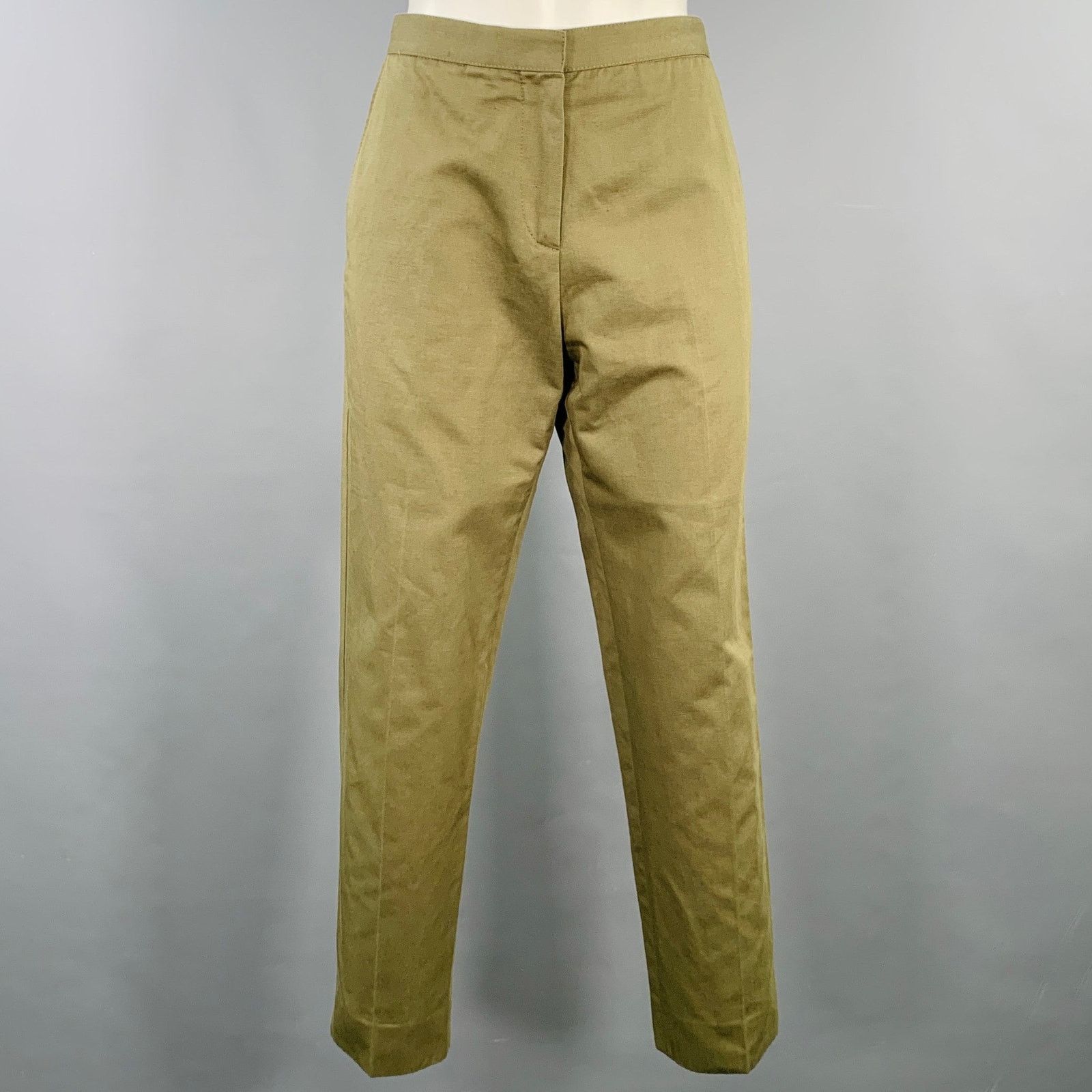 Marni MARNI Green Olive Cotton Linen Twill Flat Front Casual Pants Size 26" / US 2 / IT 38 - 1 Thumbnail