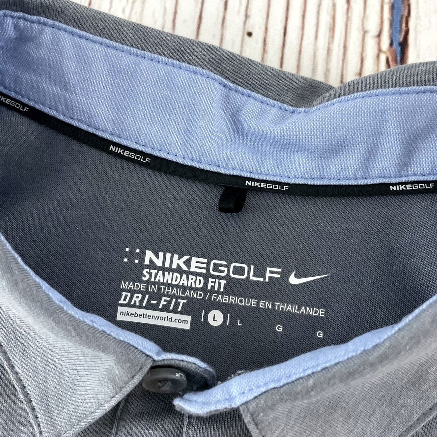 Nike Nike Golf Dri-Fit Short Sleeve Striped Polo Shirt Men's Large Gray Size US L / EU 52-54 / 3 - 2 Thumbnail