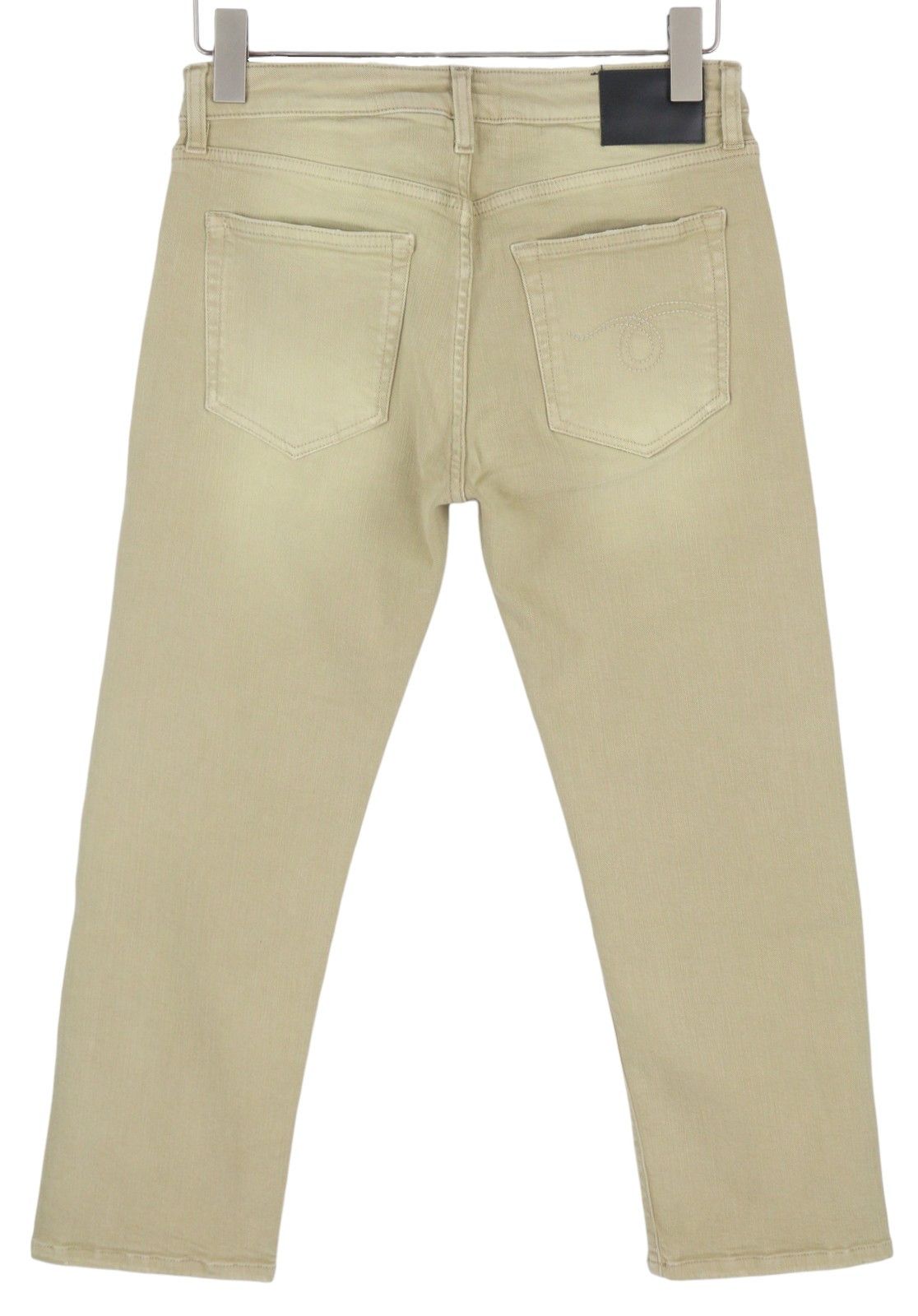 R13 BOY STRAIGHT 28 Khaki Stretch Washed Cropped Zip 86280 Size 28" / US 6 / IT 42 - 4 Thumbnail
