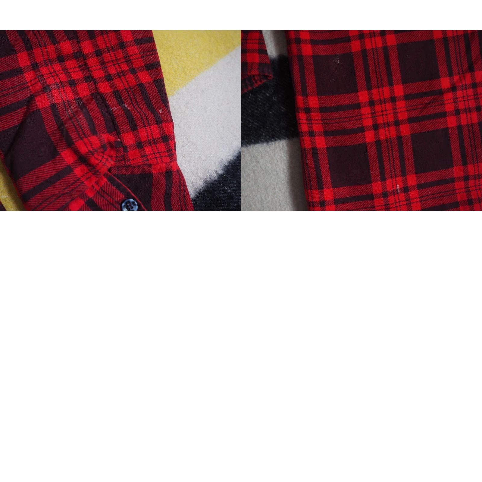 Sears VTG Sears Fieldmaster Red Black Grunge Printed Quilted Flannel Shirt Mens XL Size US XL / EU 56 / 4 - 8 Thumbnail