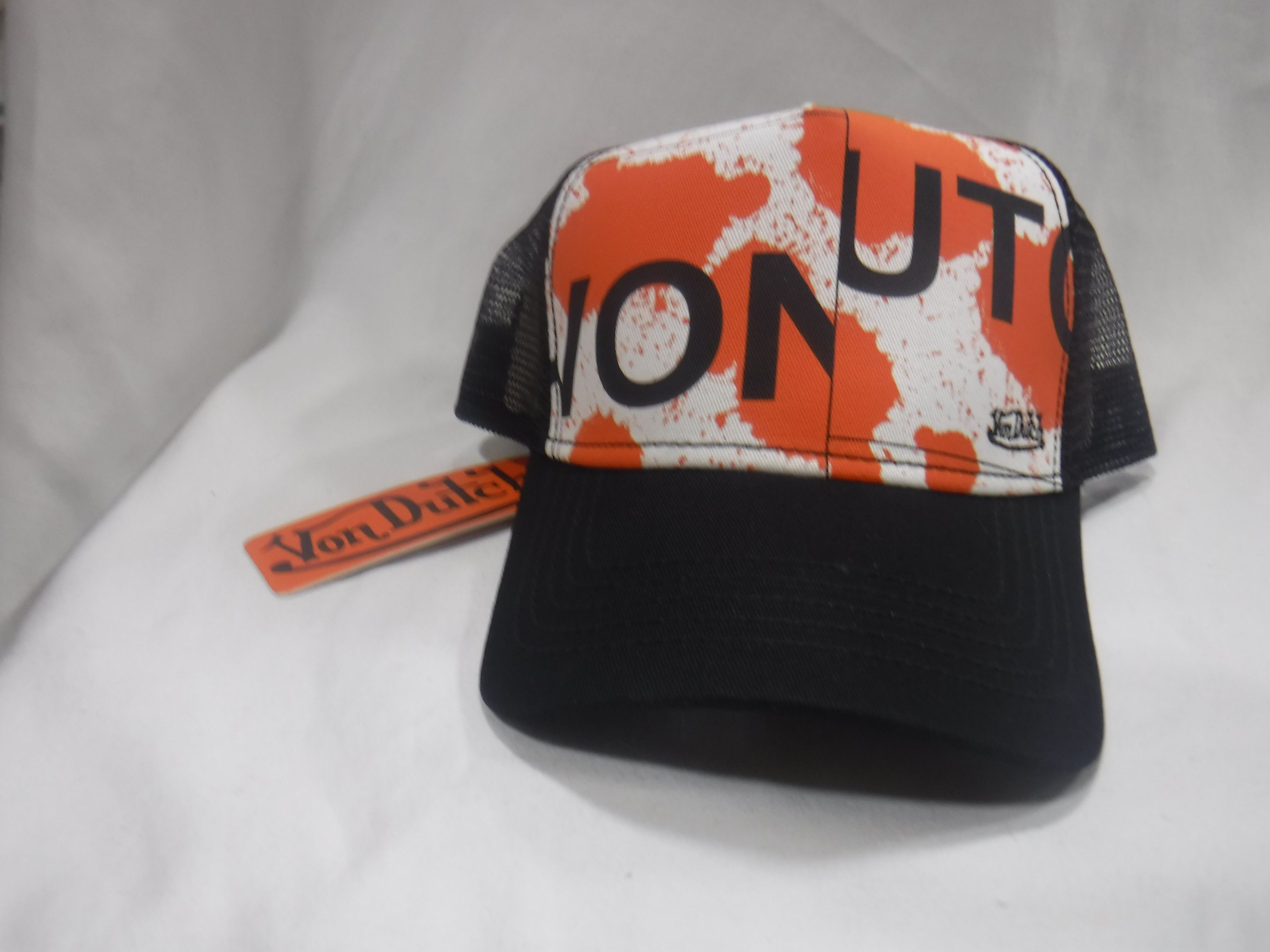 Von Dutch Von Dutch Splatter Orange Trucker Hat Size ONE SIZE - 1 Thumbnail