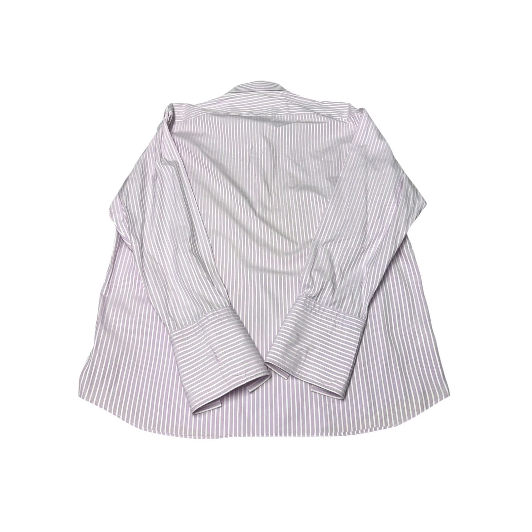 Hugo Boss VINTAGE Hugo Boss Mens Dress Shirt Striped 17 32/33 Purple White Stripe 100% Cotton Long Sleeve Button Cuffs N/A Size US XL / EU 56 / 4 - 7 Thumbnail