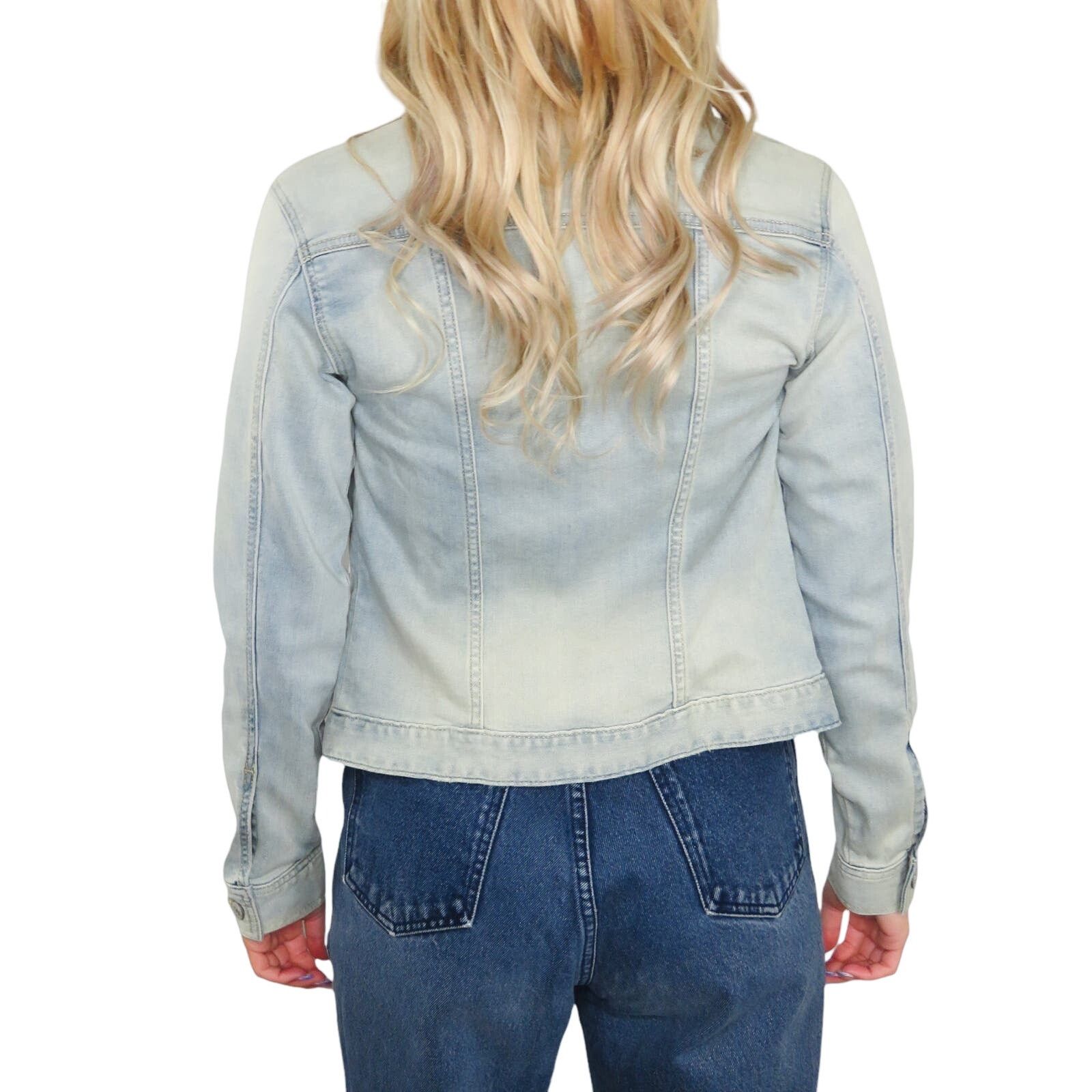Express Express Jean Jacket Classic Denim Jacket Fitted XS Size XS / US 0-2 / IT 36-38 - 2 Thumbnail