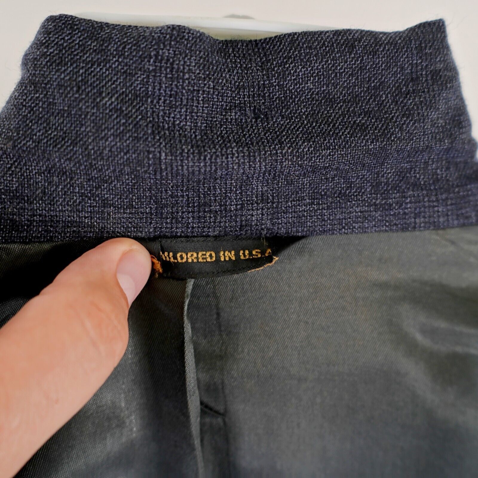 Austin Reed Austin Reed Flannel Wool Gray Peak Lapel Double Breasted Bla Size 42R - 12 Thumbnail