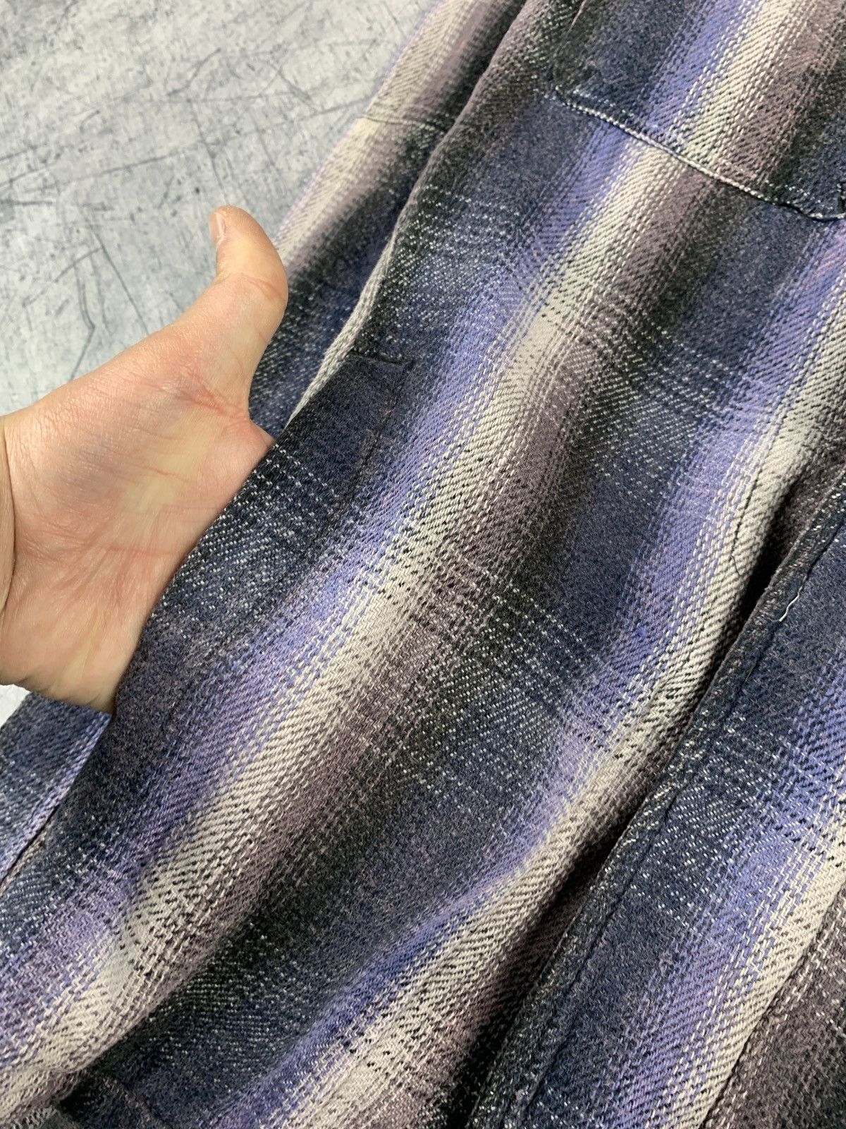 tigha TIGHA FLANNEL OVERSHOT SHIRT PURPLE HEAVY WEIGHT LUXURY TOP Size US S / EU 44-46 / 1 - 5 Thumbnail