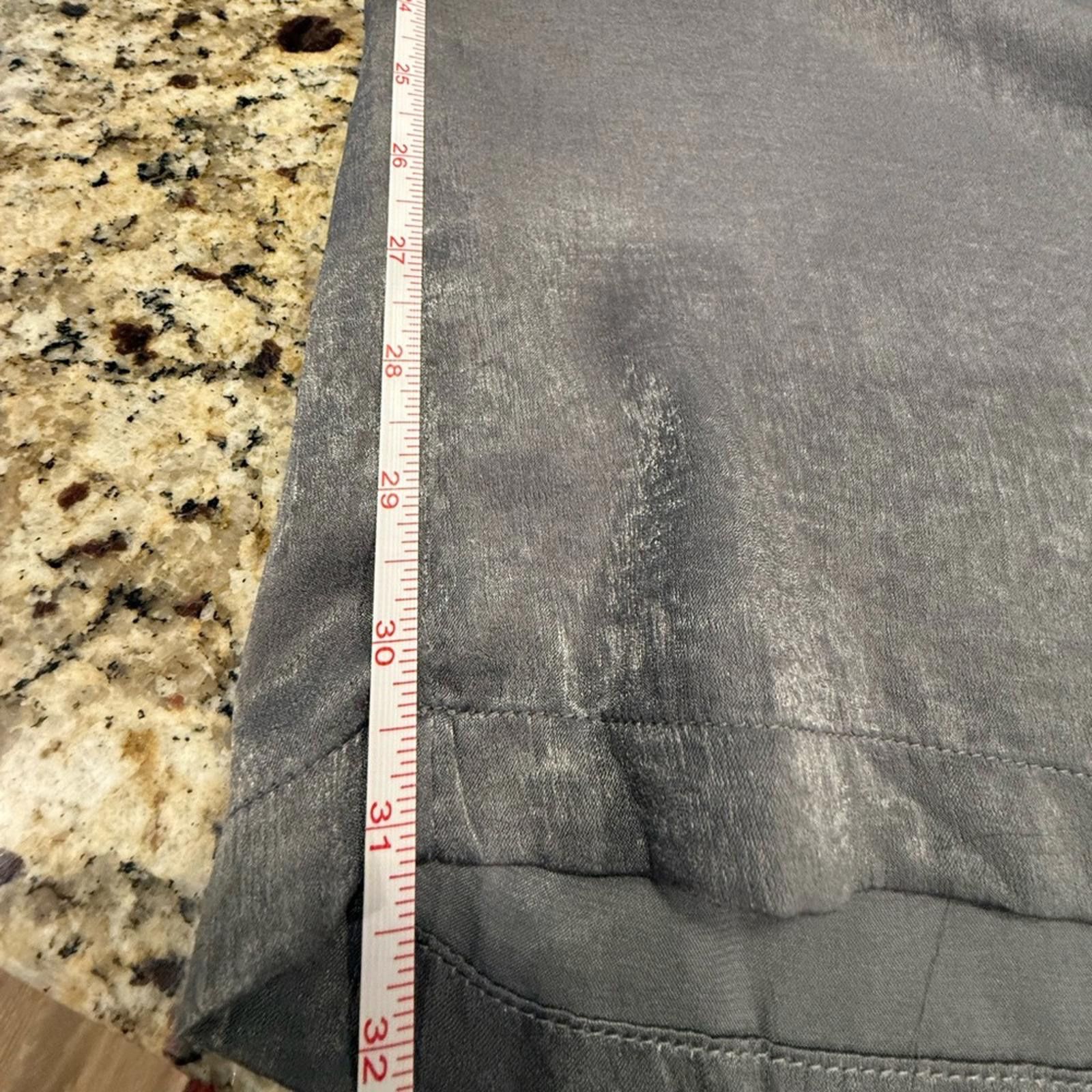 Other Outrageous Fortune shimmery silver wide leg dress pants SZ 8 Size 30" / US 8 / IT 44 - 12 Thumbnail