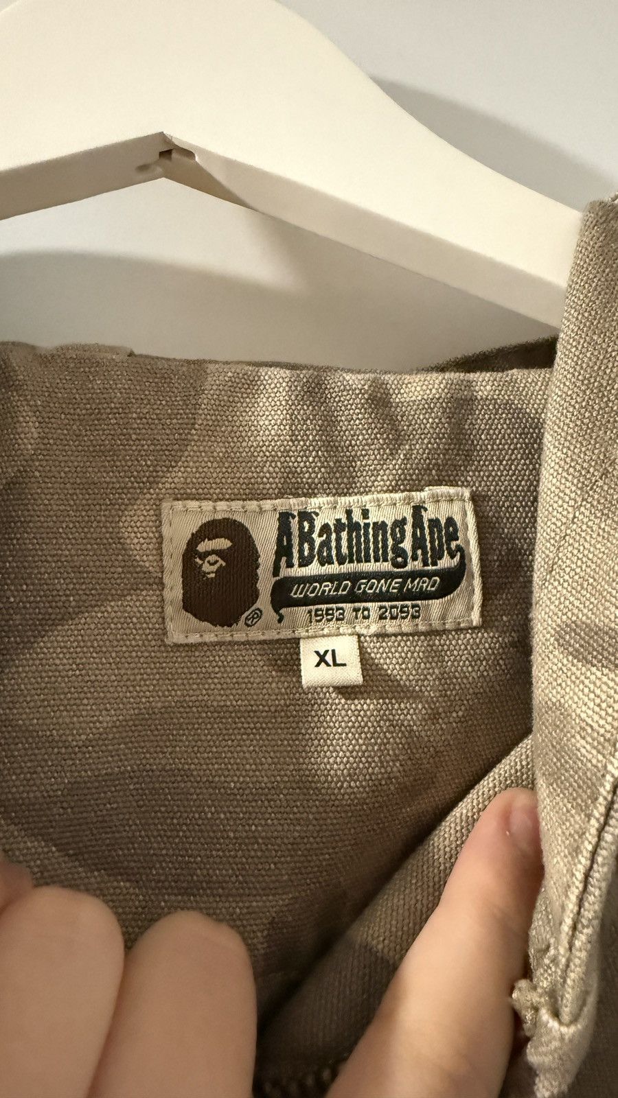 Bape Bape X Kidsuper Solid Camo Jacquard Jacket Beige Size US XL / EU 56 / 4 - 2 Thumbnail