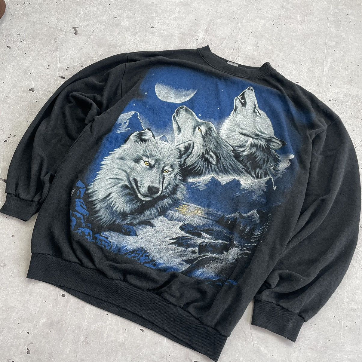 Other × Vintage Vintage 90’s Wolf All over print Sweatshirt y2k Size US L / EU 52-54 / 3 - 5 Thumbnail