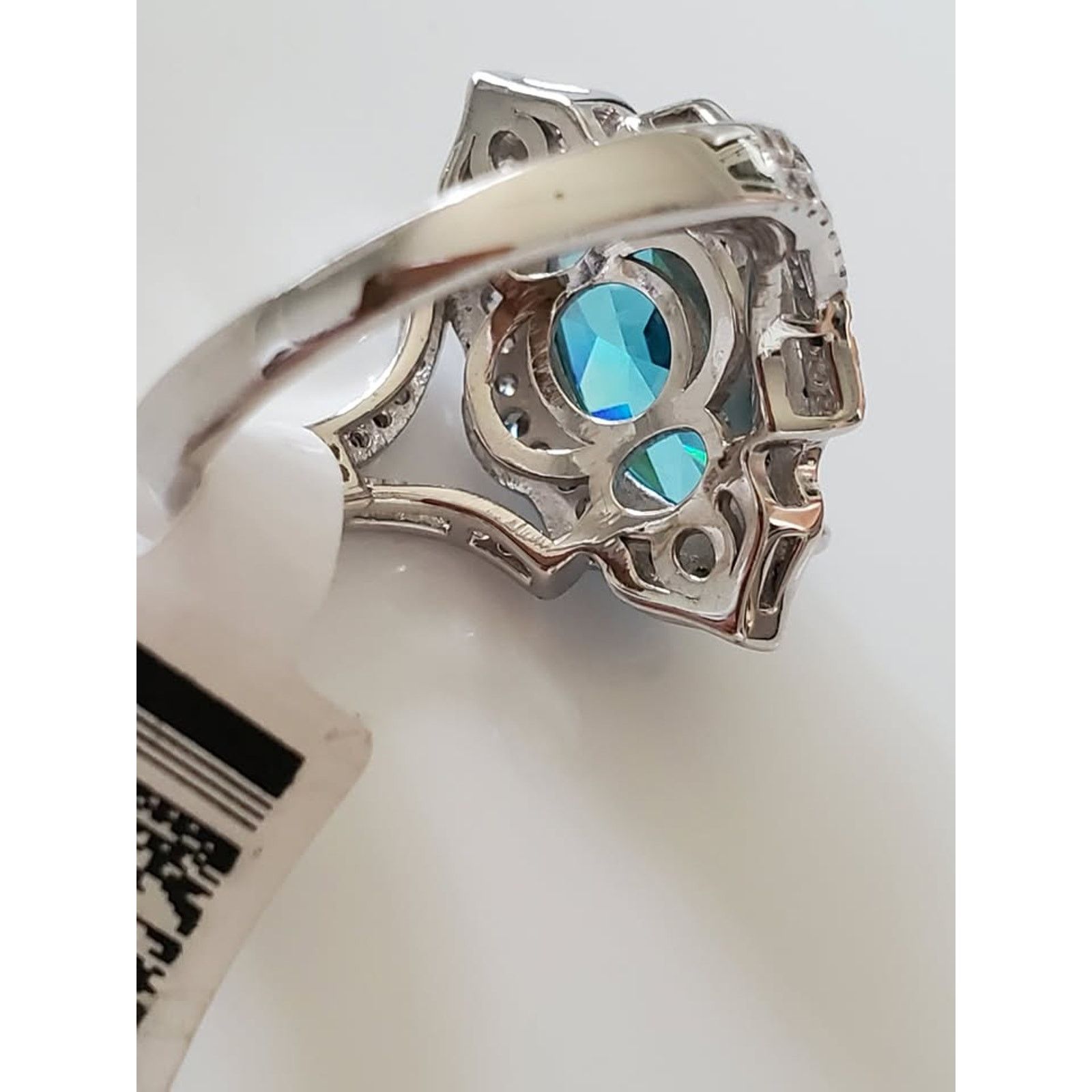Other Blue Marquise Stone Sterling Silver Ring Size ONE SIZE - 3 Thumbnail