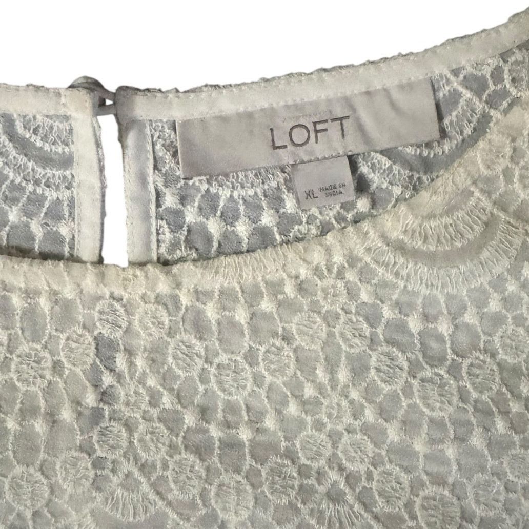 Other Ann Taylor Loft Ivory Floral Sheer Blouse XL Boho Chic Size XL / US 12-14 / IT 48-50 - 2 Thumbnail