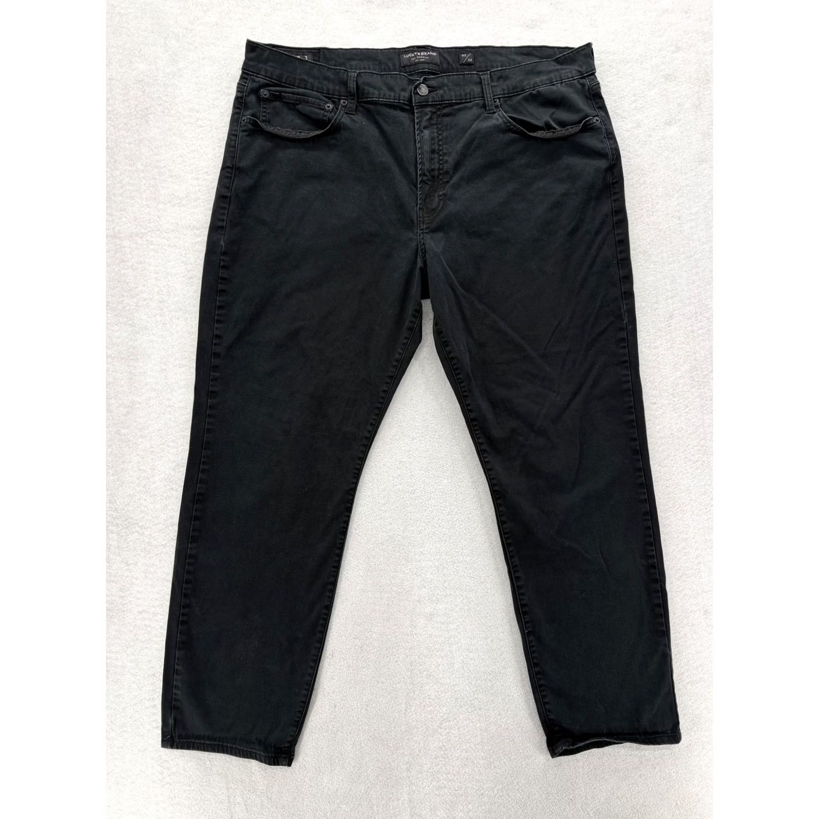 Lucky Brand Lucky Brand 121 Slim Straight Pants Mens 40x30 Black Stretch Twill 5-Pocket Size US 40 / EU 56 - 2 Thumbnail