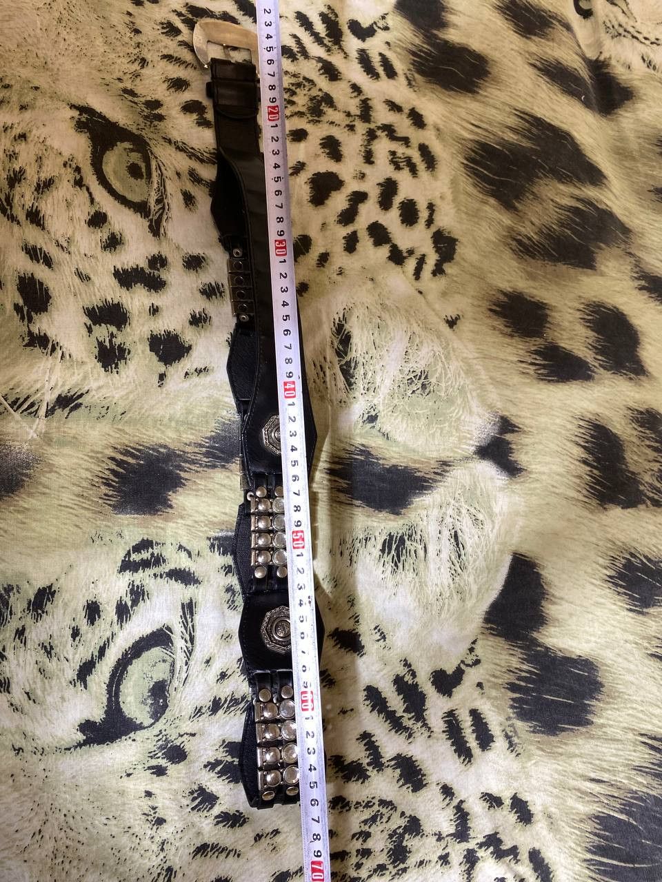 Japanese Brand × Vintage VINTAGE RHINESTONES BLACK LEATHER BELT BB SIMON STYLE Size ONE SIZE - 12 Thumbnail