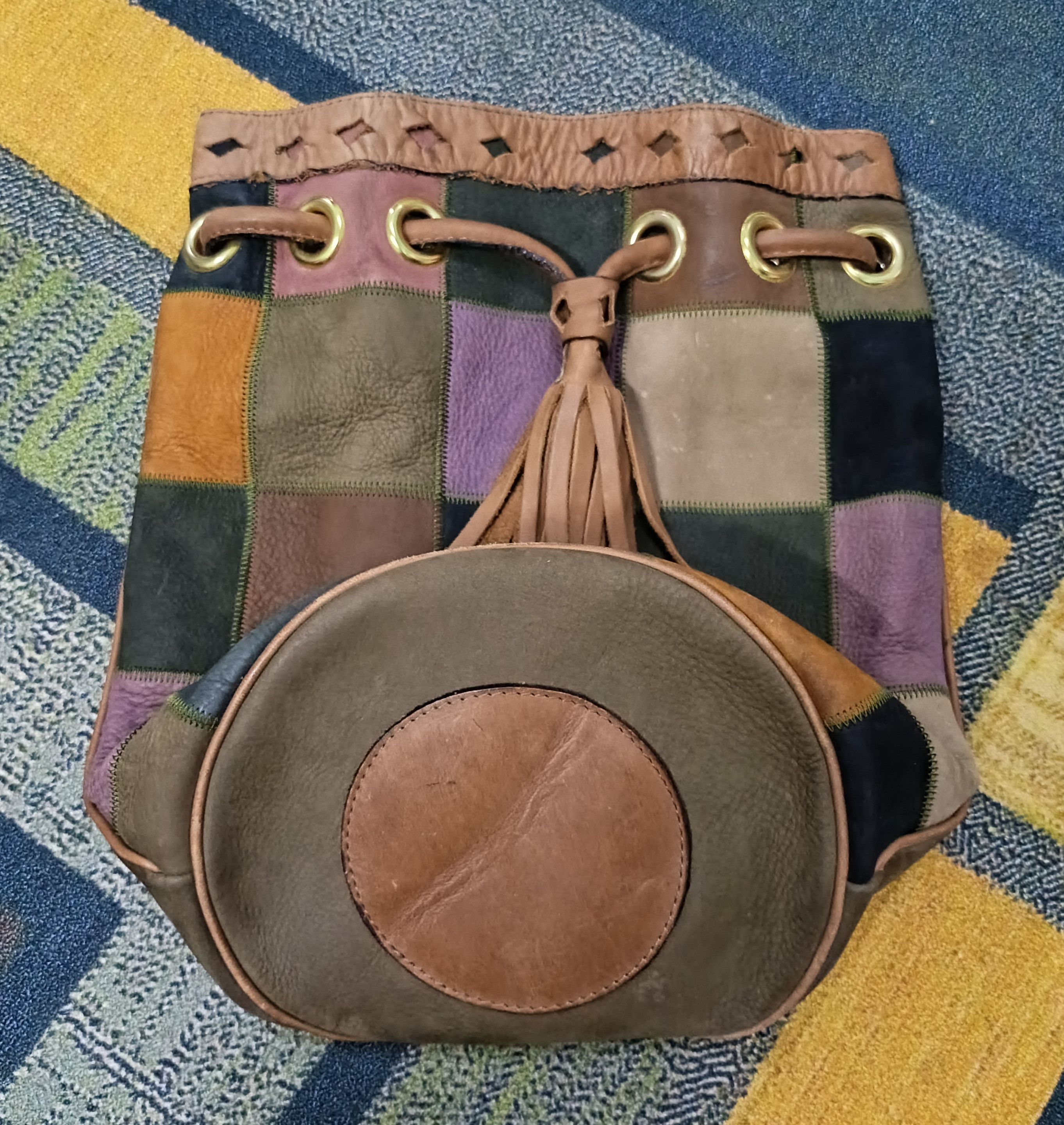 Vintage 🔥FINAL DROP🔥Tre Amore Leather Patchwork Western Bucket Bag Size ONE SIZE - 15 Thumbnail