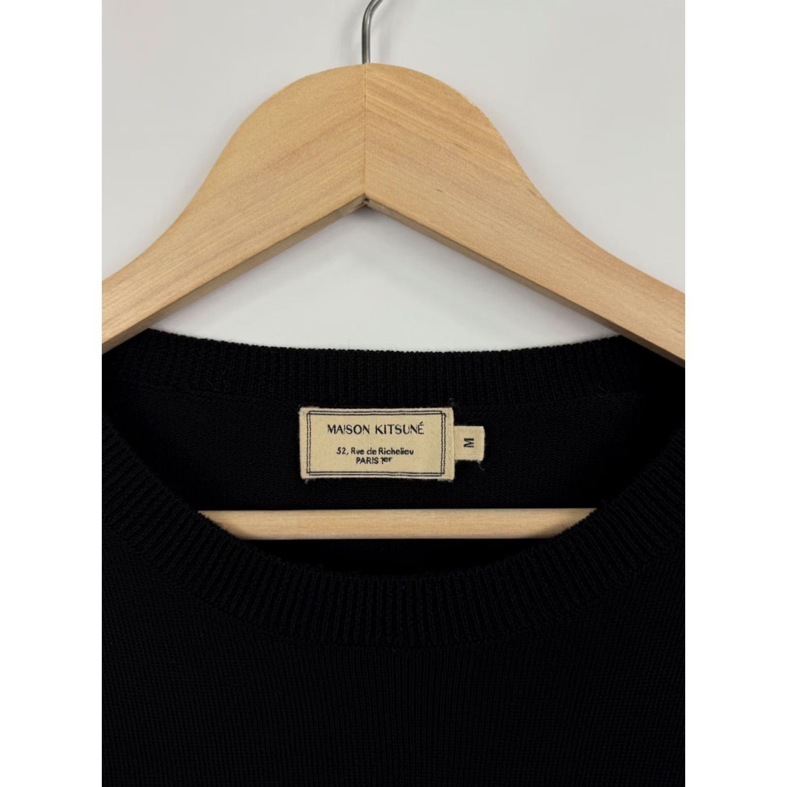 Vintage Maison Kitsune Paris Speedboat Wool Laine Sweaters M Black Mens Sweater Knit Wool Crew Neck Pullover Vintage-Style Paris Theme 90s? Size US M / EU 48-50 / 2 - 6 Thumbnail