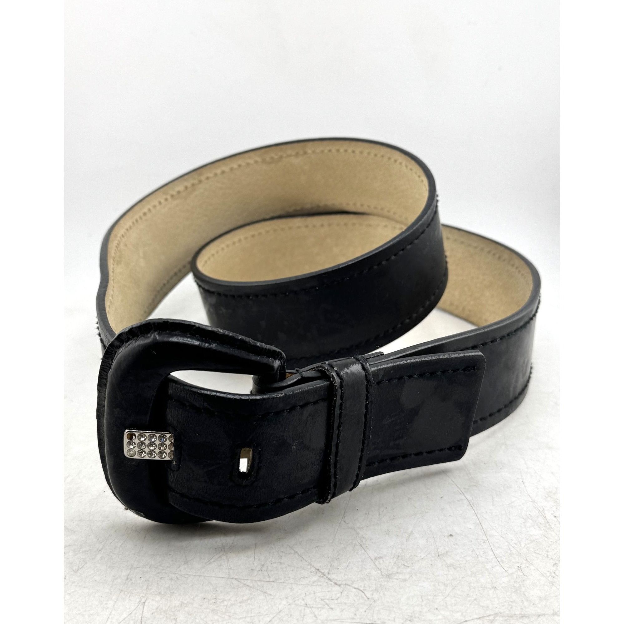 Calvin Klein Calvin Klein CK Women's Rhinestone Genuine Leather Belt Size Size ONE SIZE - 1 Thumbnail