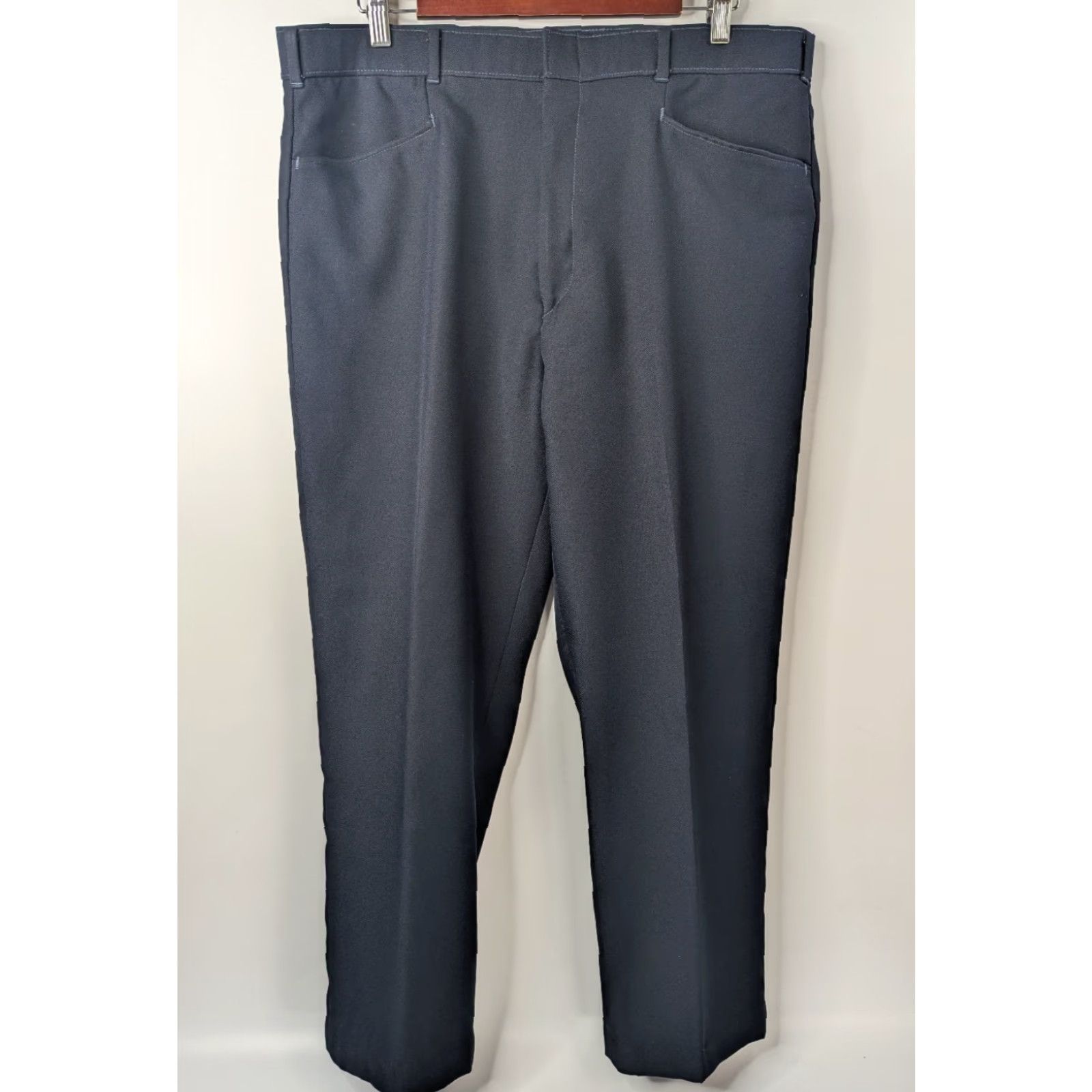 Levi's VINTAGE Levi's Action Slacks Pants Mens 38x31 Navy Polyester Dress 90s Trousers Size US 38 / EU 54 - 2 Thumbnail