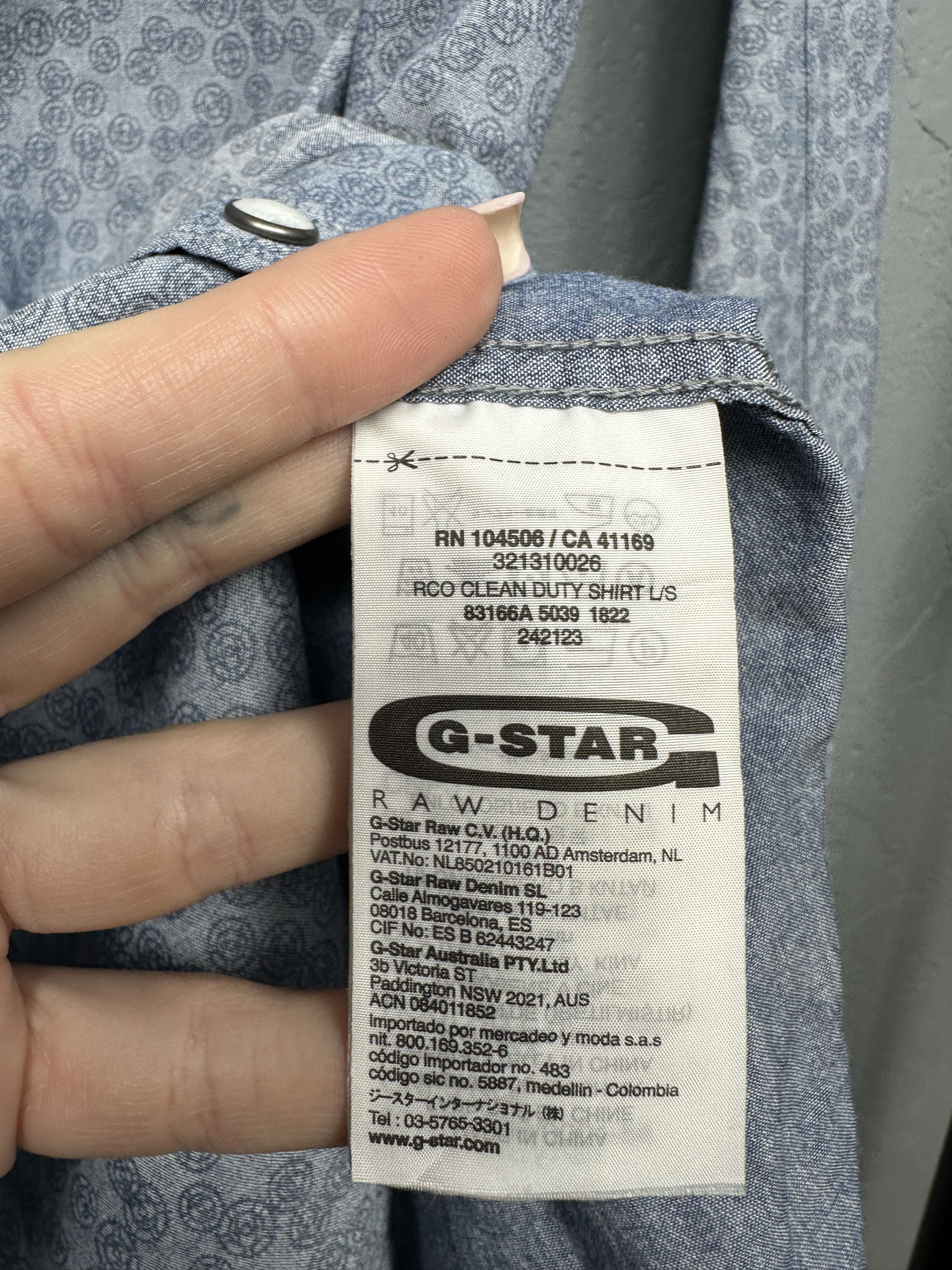 G-Star G Star Raw Mens RCO Clean Duty Long Sleeve Shirt Size US L / EU 52-54 / 3 - 5 Thumbnail