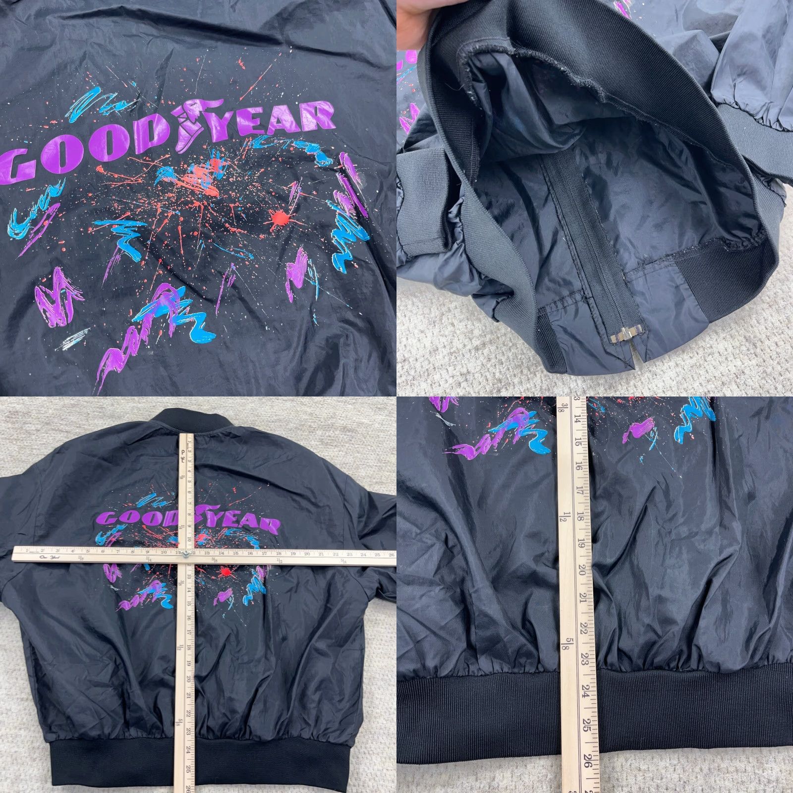 Vintage VINTAGE Goodyear Jackets? | Goodyear Jacket Black Nylon Bomber XL Men Unlined 80s 90s Wind Casual Hip Hop Retro USAA Size US XL / EU 56 / 4 - 8 Thumbnail