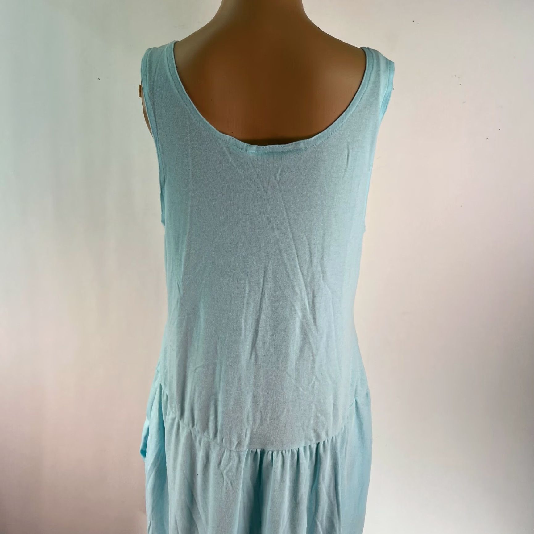 Vintage VINTAGE Favorites Womens Dress Sleeveless Scoop Neck Button Front Blue Midi Size Large Size L / US 10 / IT 46 - 3 Thumbnail