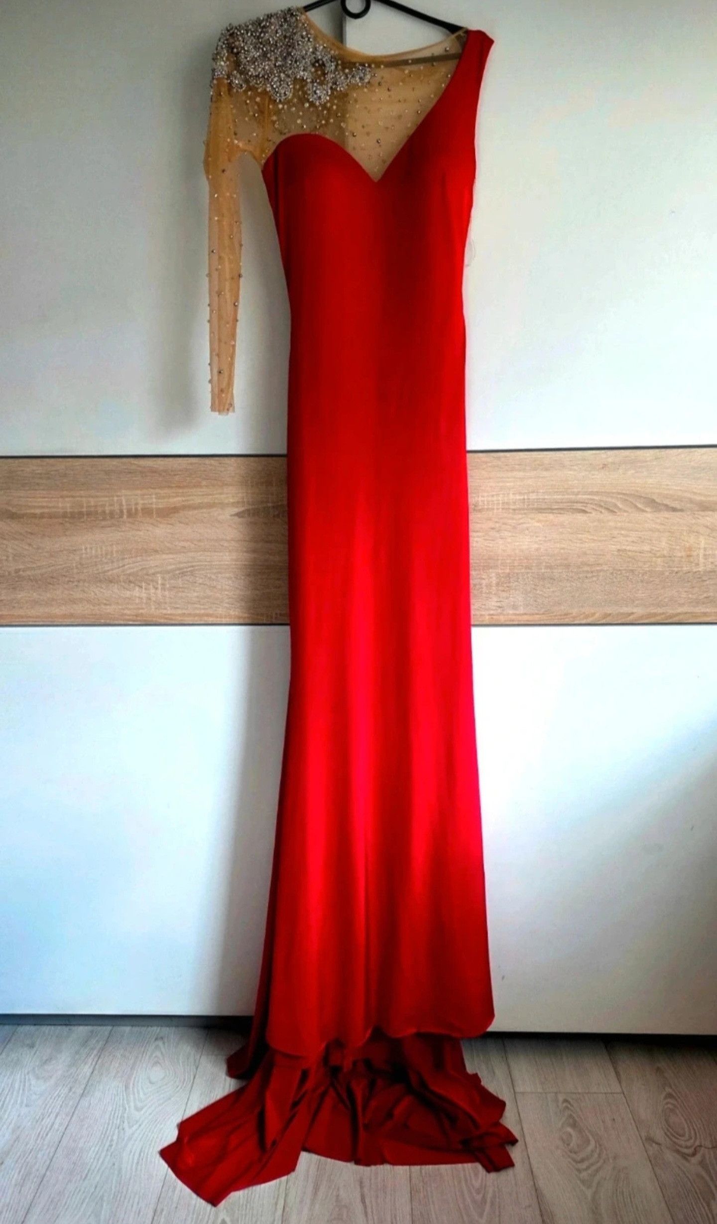 Other Tarik Ediz - Luxurious long red ball gown with crystals Size S / US 4 / IT 40 - 3 Thumbnail