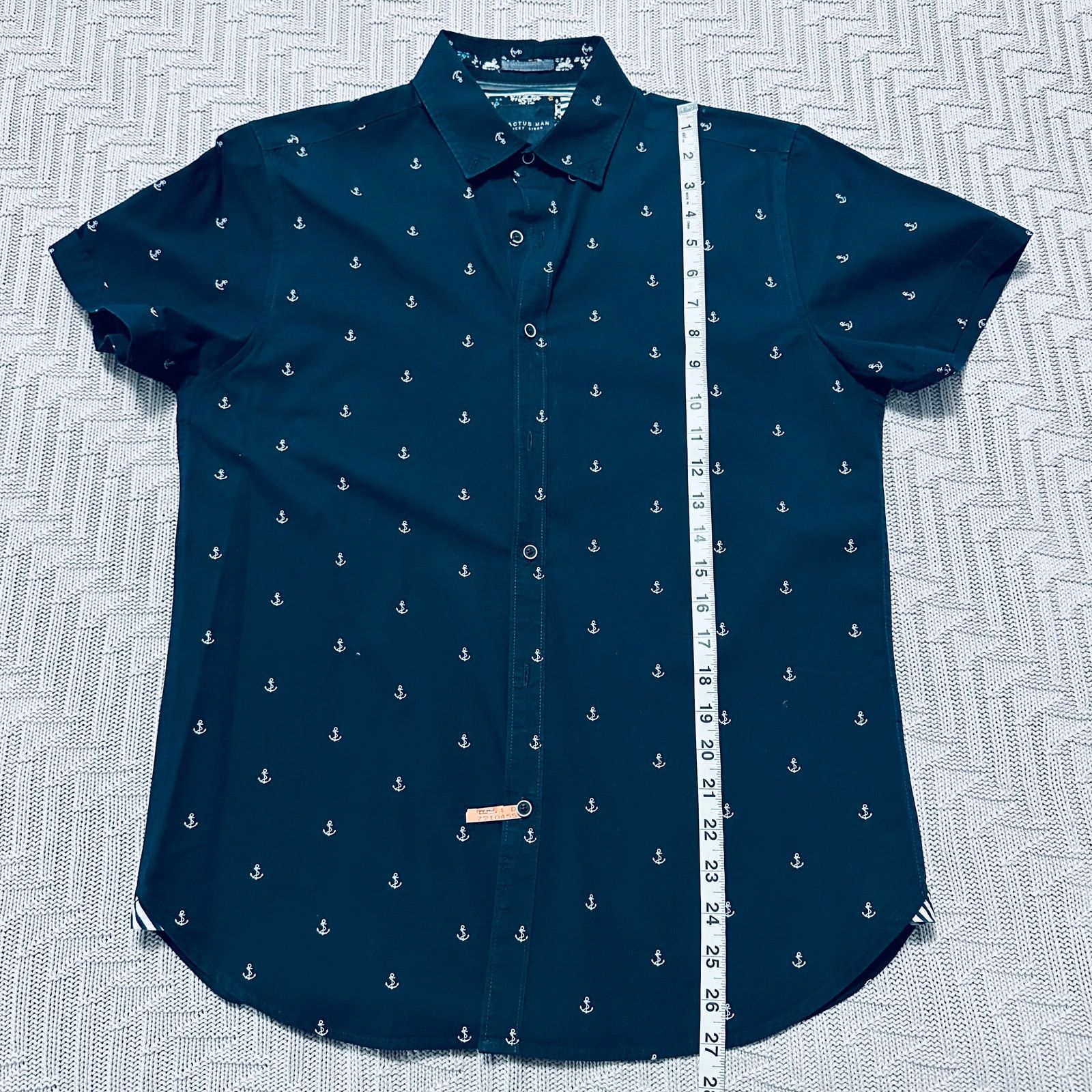 Travis Scott Cactus Man navy anchor print short sleeve button down Size US S / EU 44-46 / 1 - 7 Thumbnail