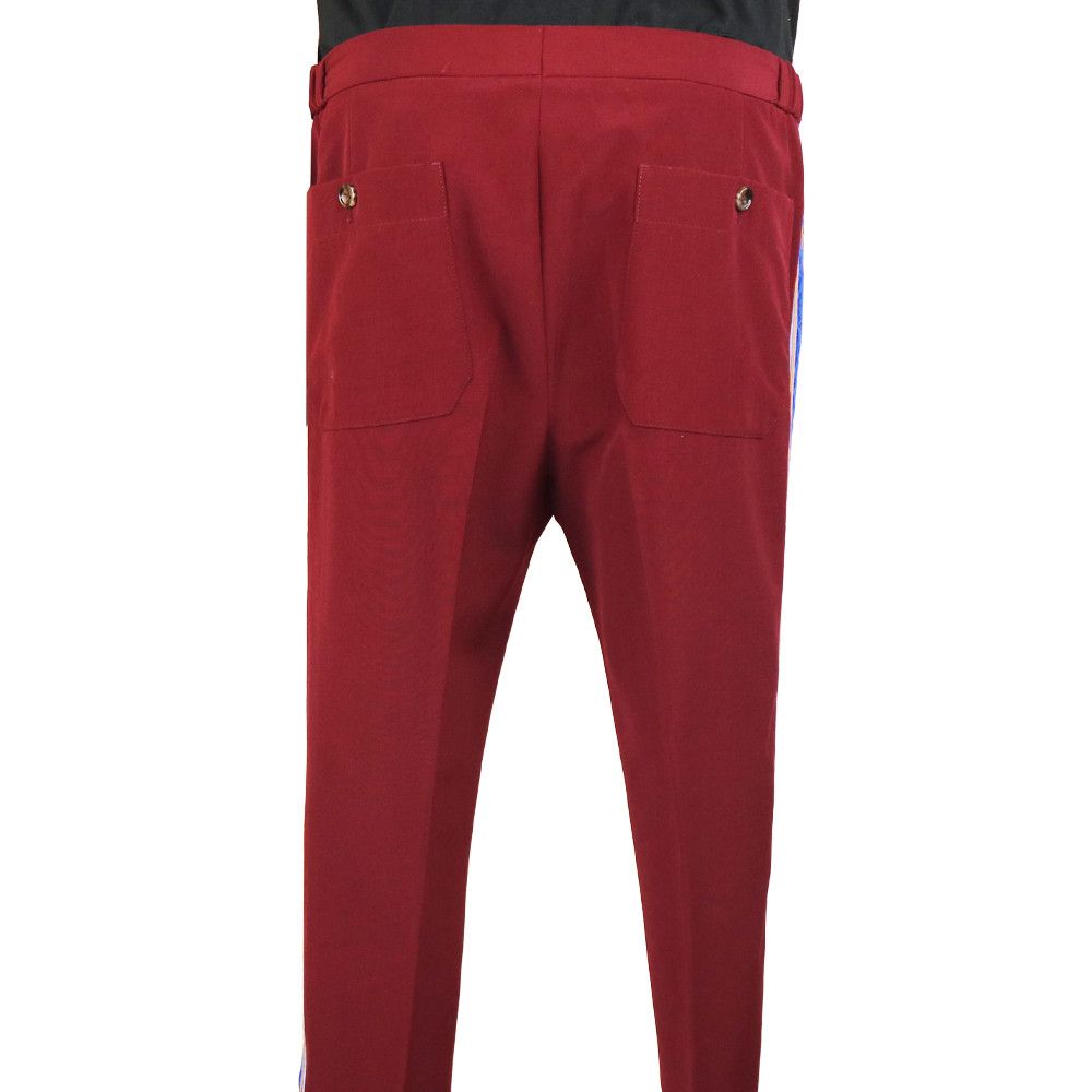 Gucci Gucci Burgundy Trousers with Blue Side Stripe and Self Belt Size 50R - 5 Thumbnail