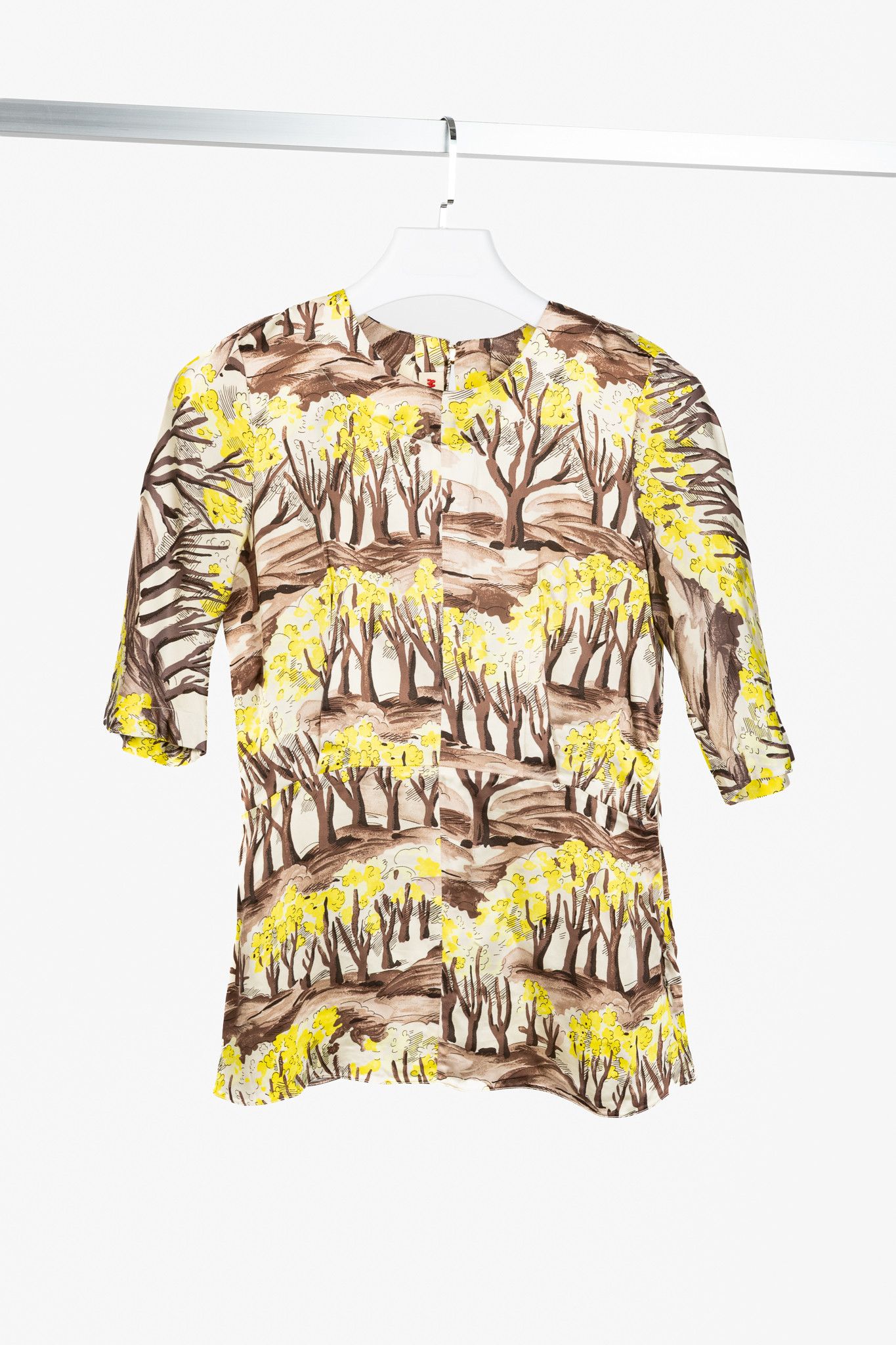 Marni Marni AW/13 Forest-Print Viscose 3/4-Sleeve Blouse Size XS / US 0-2 / IT 36-38 - 1 Thumbnail
