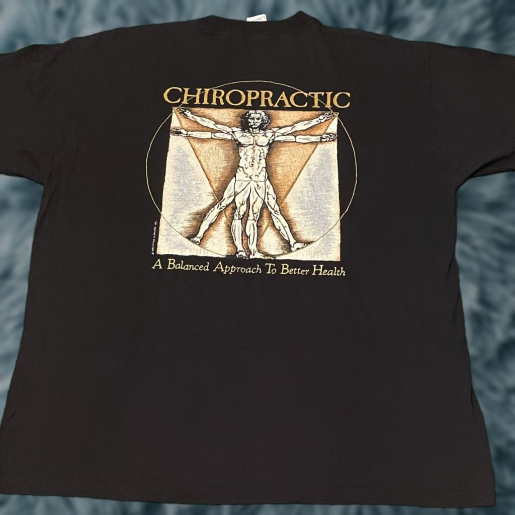 Vintage VINTAGE 90s Balance Approach To Health Chiropactic 1993 Art Tee Shirt XL Men Black T-Shirt Size US XL / EU 56 / 4 - 1 Thumbnail