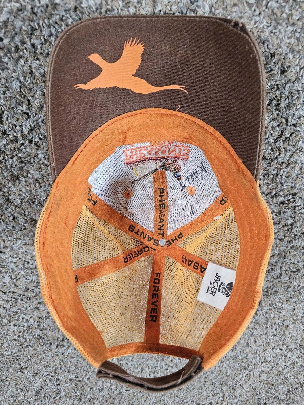 Designer Pheasants Forever Jager Trucker Hat Strapback Orange Brown Size ONE SIZE - 7 Thumbnail