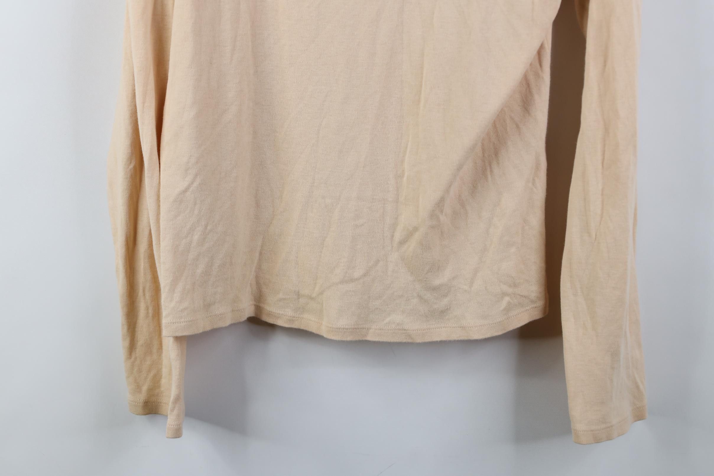 J.Crew Vintage 90s J Crew Cotton Thermal Ribbed Knit T-Shirt Beige Size L / US 10 / IT 46 - 3 Thumbnail