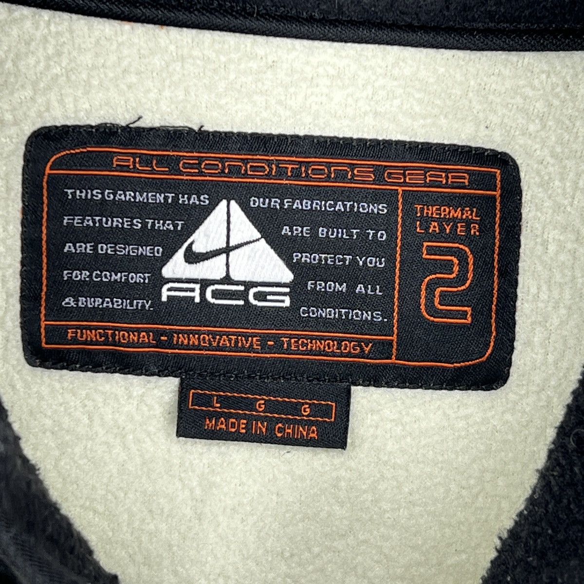 Nike × Nike ACG × Vintage Vintage Nike ACG Fleece Jacket Sweatshirt Ninja Beige Cream Size US L / EU 52-54 / 3 - 5 Thumbnail