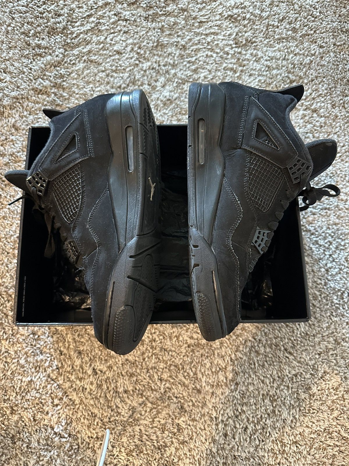 Jordan Brand × Nike Jordan 4 Retro Black Cat (2020) Men's Size 12 Size US 12 / EU 45 - 4 Thumbnail