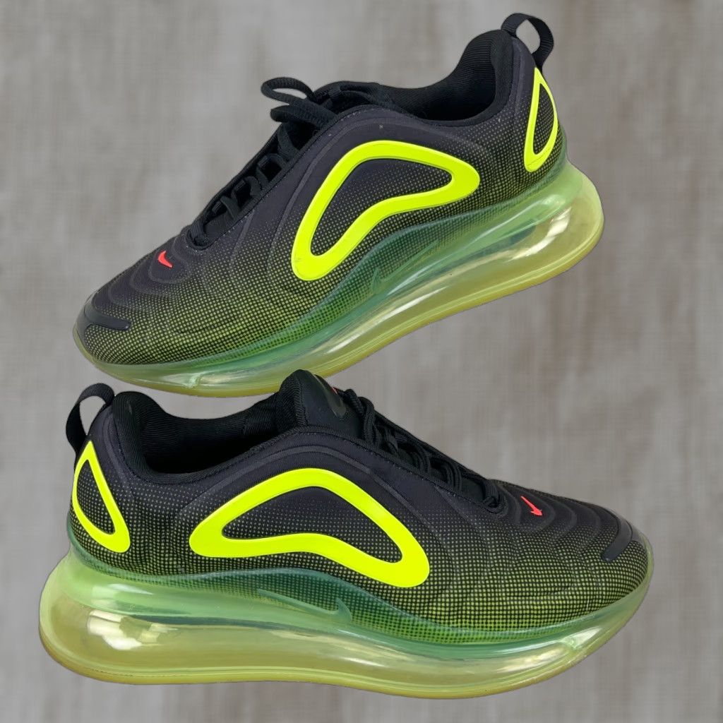 Nike Air Max 720 Retro Neon Sneakers Men's Size 8 Black Green 2019