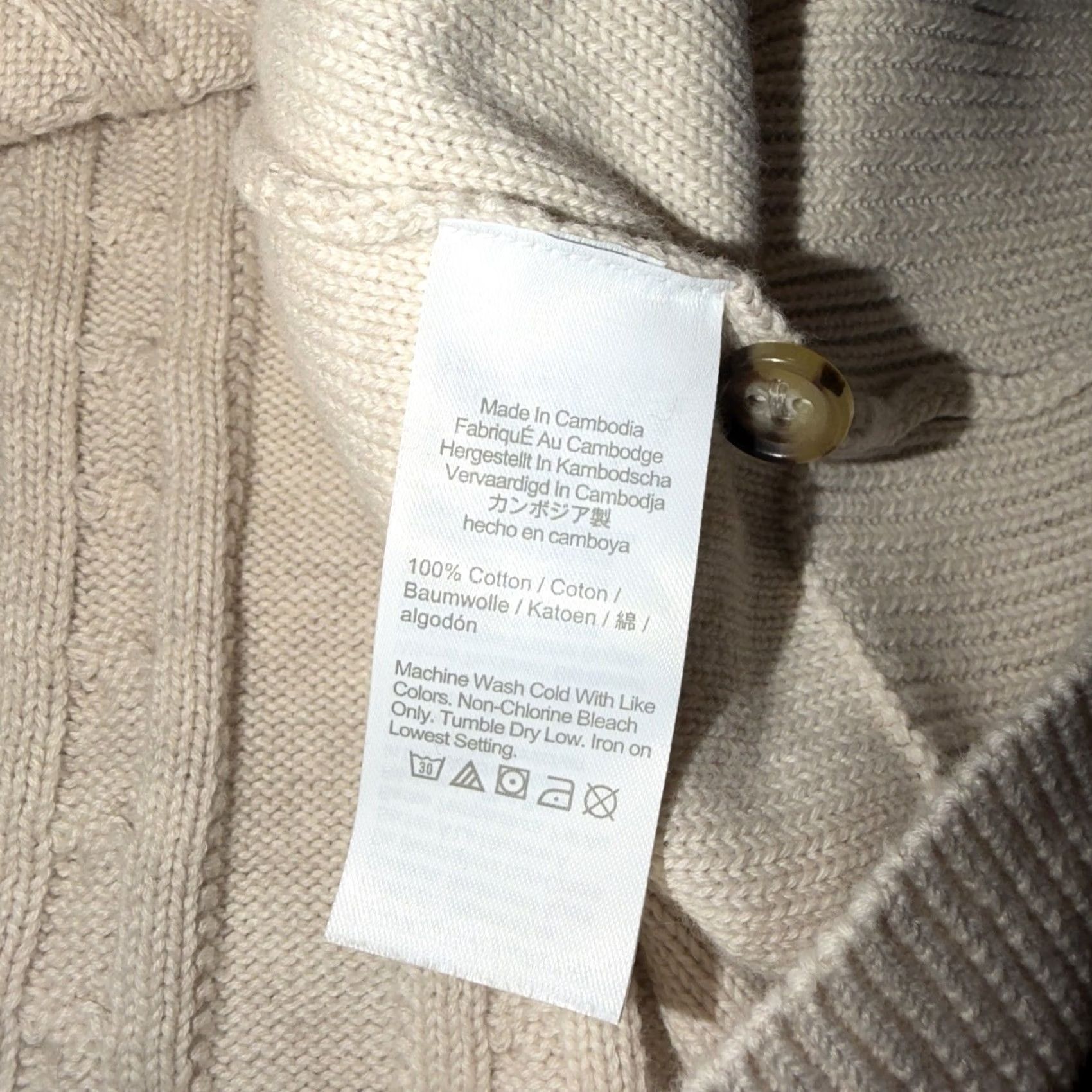 Vintage J Crew Sweater Cardigan Men XL Ivory Heritage Cotton Cable Knit Collared Classic Size US XL / EU 56 / 4 - 6 Thumbnail