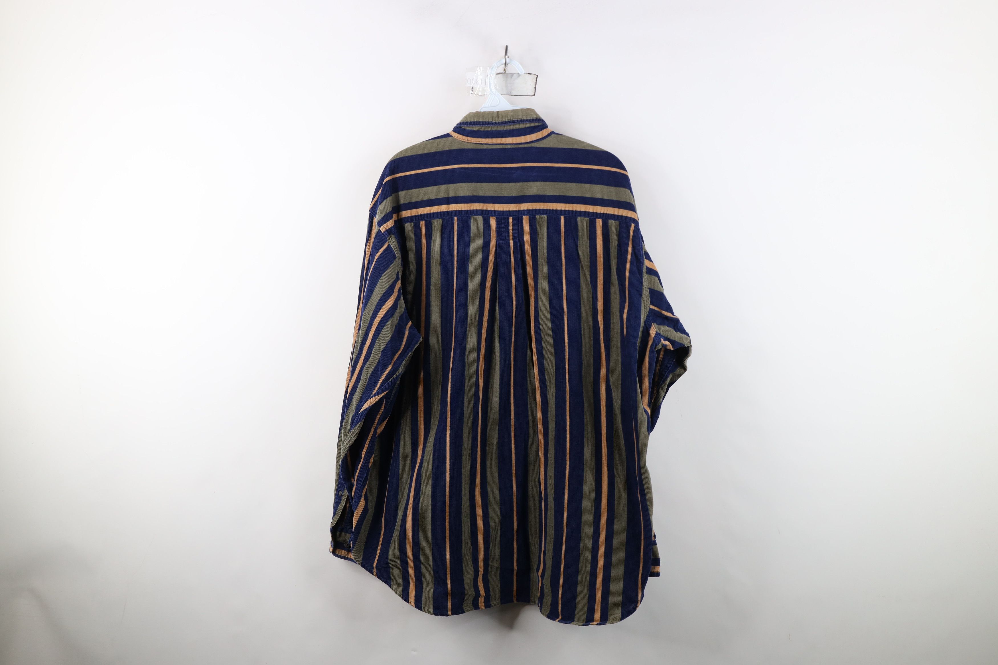 Vintage Vintage 90s Streetwear Striped Corduroy Button Down Shirt Size US L / EU 52-54 / 3 - 12 Thumbnail