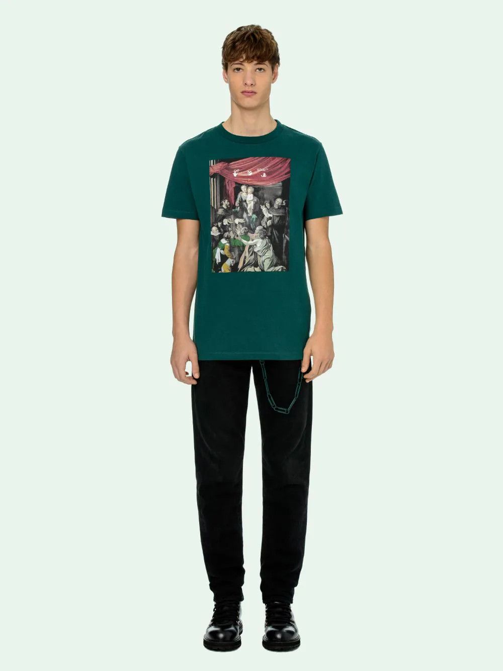 Off-White Green Caravaggio Arrows T-Shirt Size US M / EU 48-50 / 2 - 2 Thumbnail