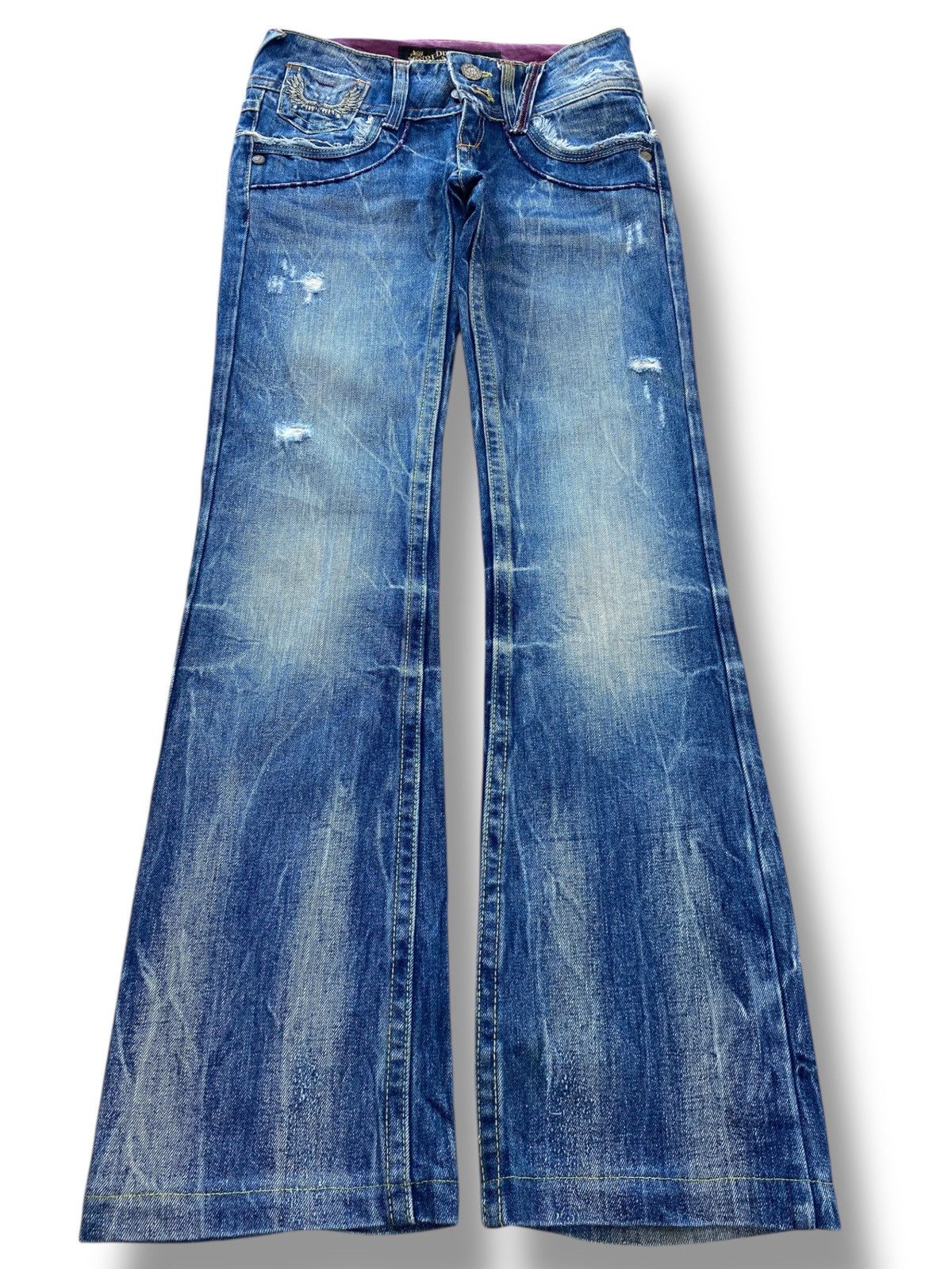 Japanese Brand Red Pepper low-rise flare jeans with angel wings design Size US 29 - 1 Thumbnail