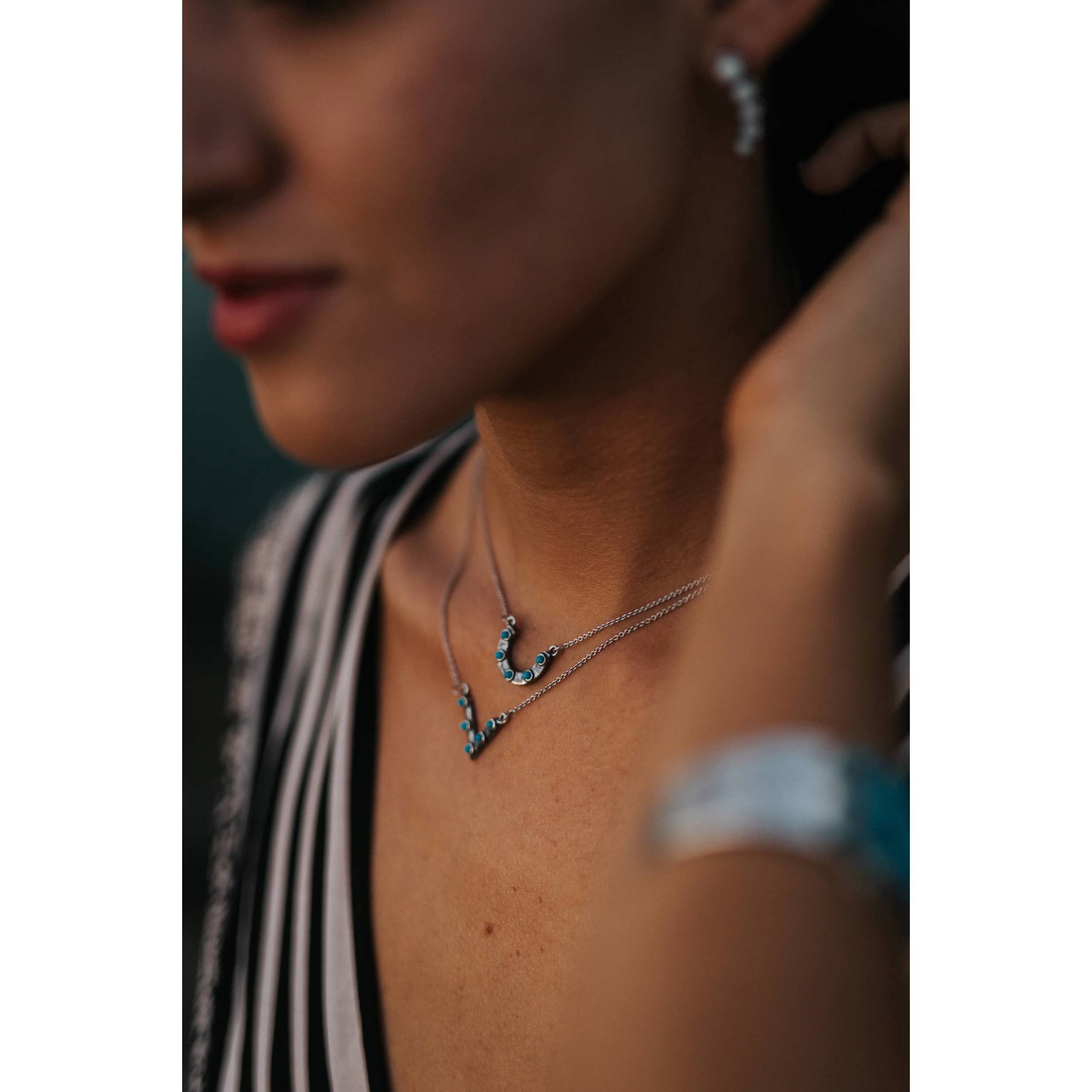Other Native American Triangular Turquoise Pendant Necklace in Ste Size ONE SIZE - 9 Thumbnail