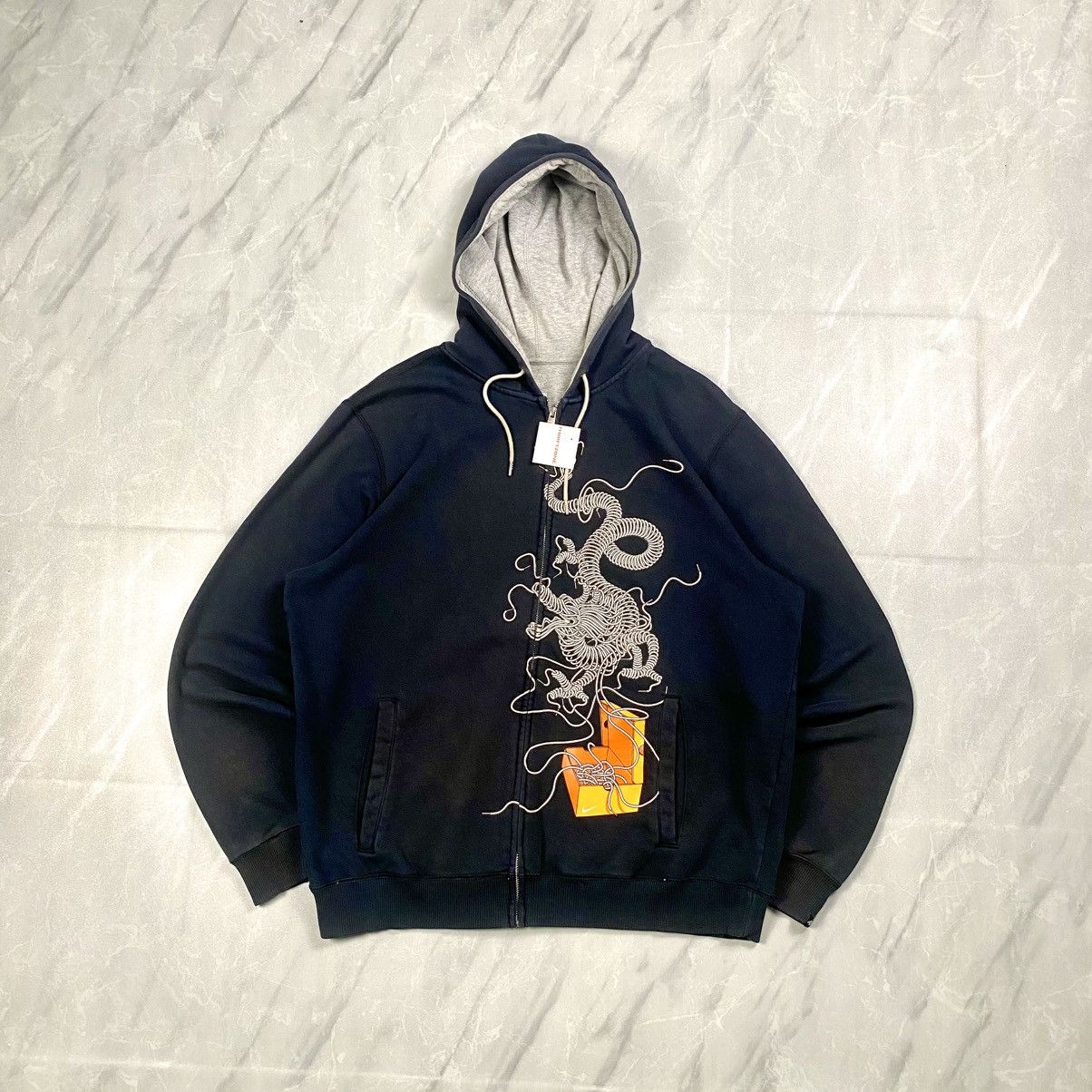 Rare y2k Nike Shoelace Dragon Sukajan Zip Up Hoodie