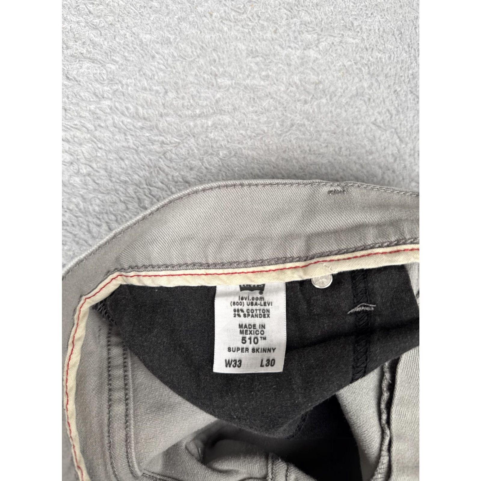 Levi's VINTAGE Levi's 510 Super Skinny Jeans Shorts Mens 33 Gray Bermuda 5-Pocket Distressed Frayed Hem Summer Stretch Mens Size US 33 - 6 Thumbnail