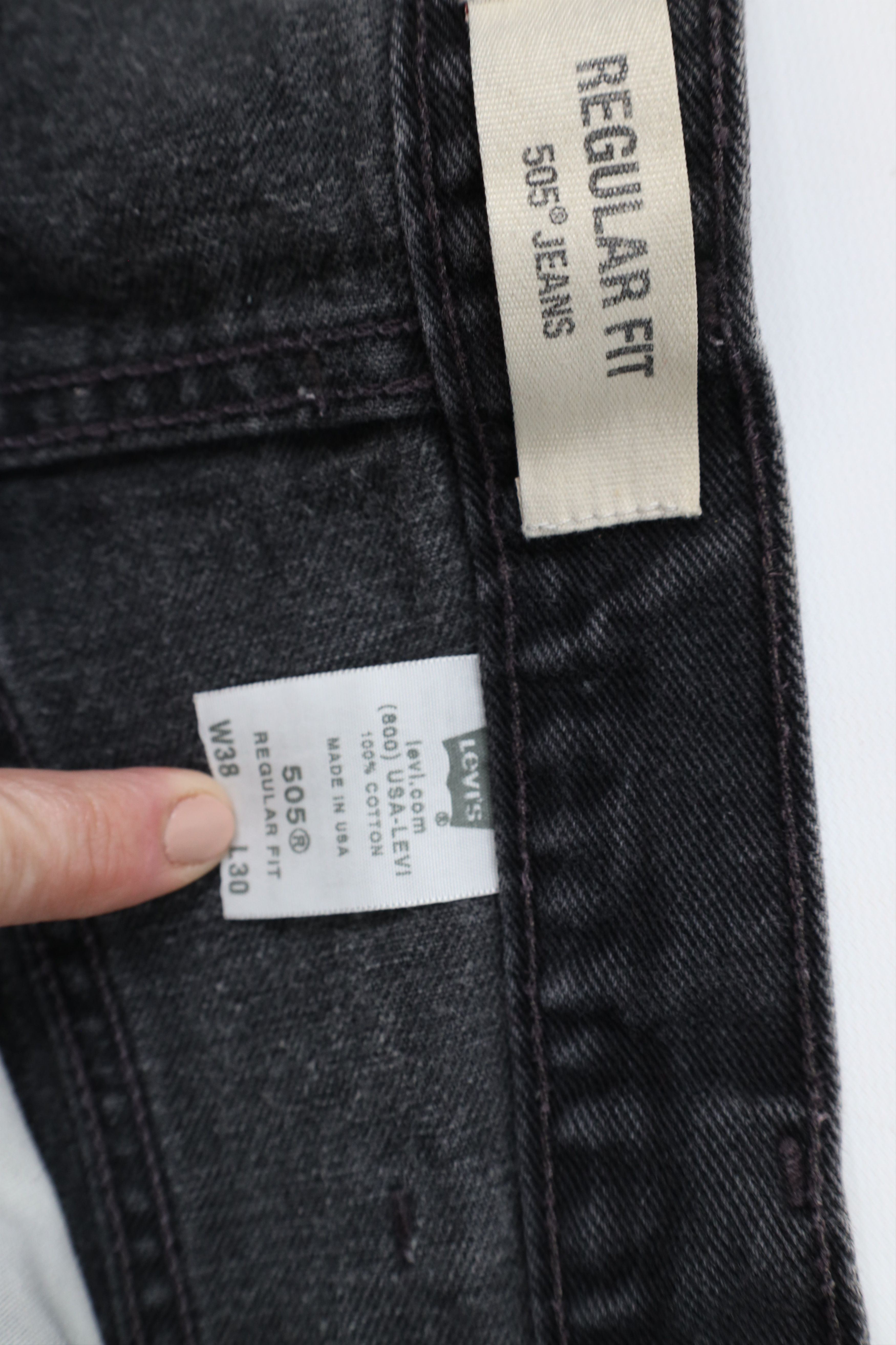 Levi's × Vintage Vintage Y2K 2003 Levis 505 Regular Fit Denim Jeans Black Size US 38 / EU 54 - 7 Thumbnail